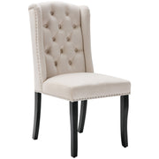 Logidon Velvet Dining Chairs Beige Set of 4 With Oak Legs