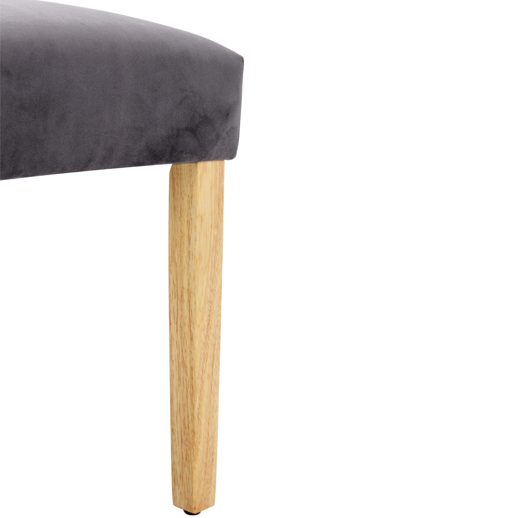 Logidon Velvet Dining Chairs Set of 2 Gray With Oak Legs