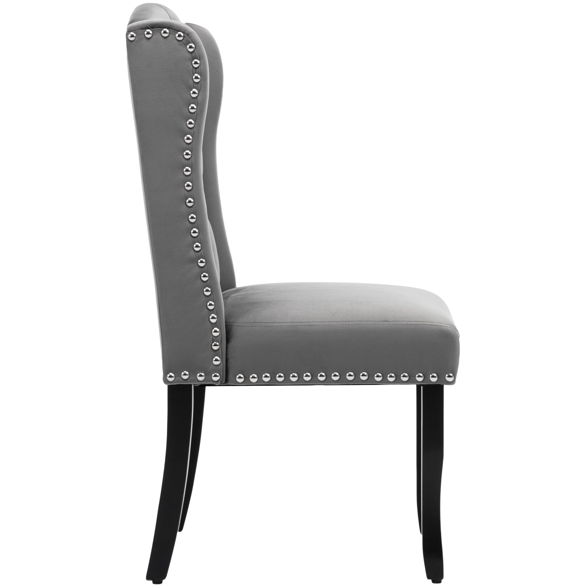 Logidon Velvet Dining Chairs Set of 4 Gray Oak Legs