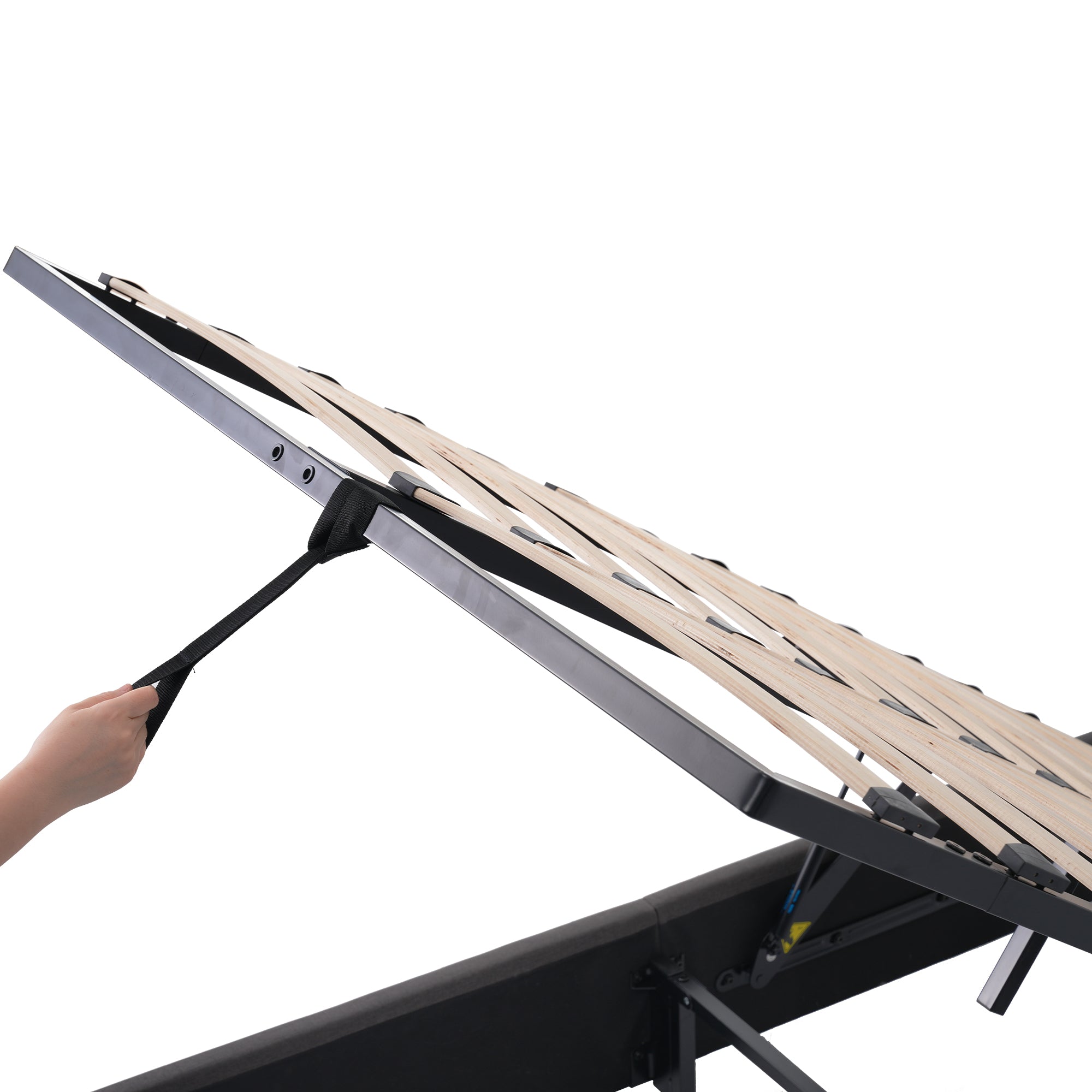 Logidon tweepersoonsbed 160x200 cm stof met opbergruimte USB LED grijs