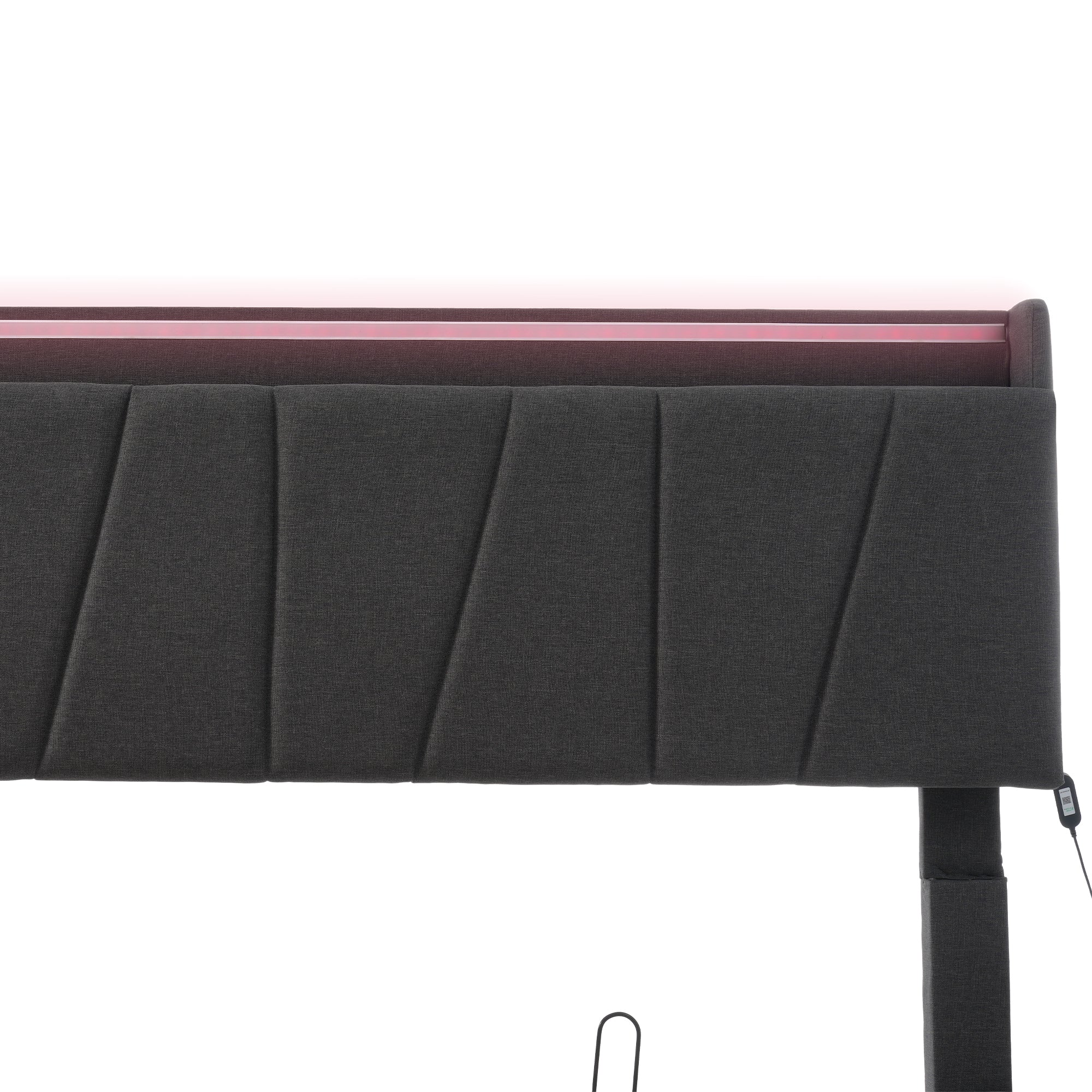 Logidon gestoffeerd bed 140x200 grijs USB oplaadfunctie opbergruimte LED