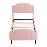 Logidon upholstered bed 90x200 pink velvet children's bed with headboard slatted frame