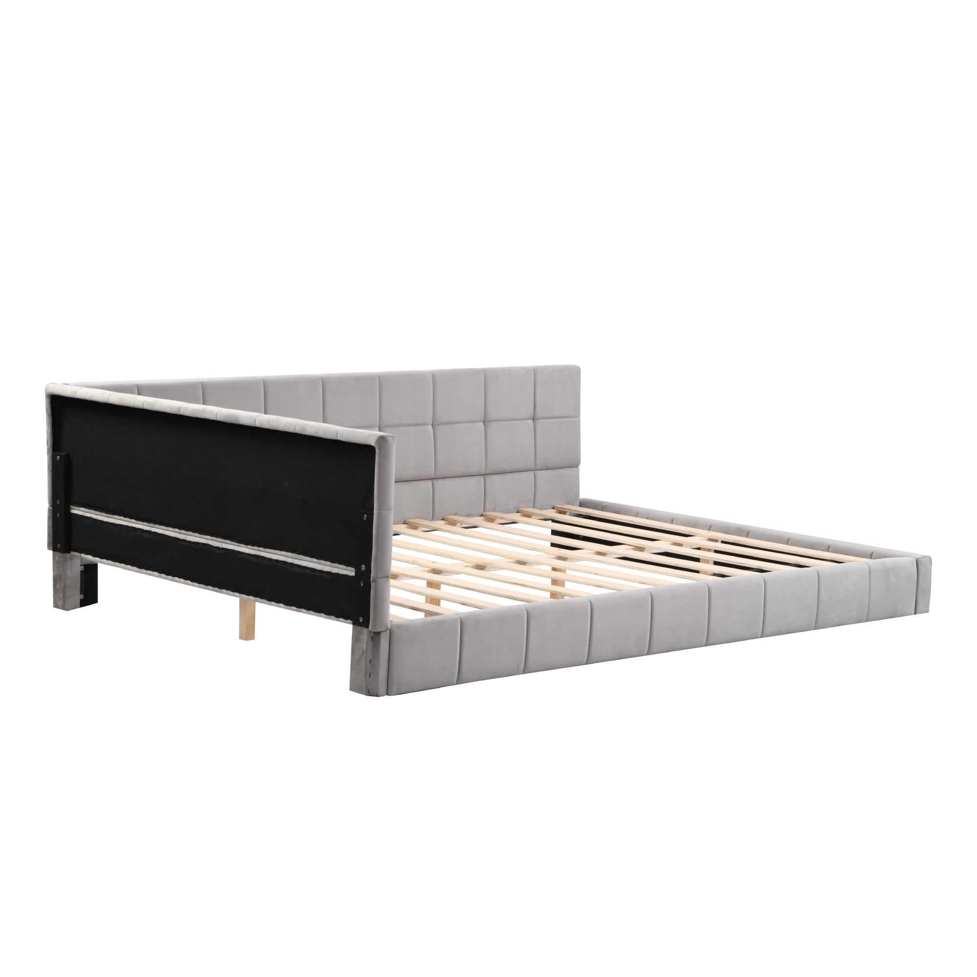 Logidon gestoffeerde slaapbank 140x200 grijs multifunctioneel bed