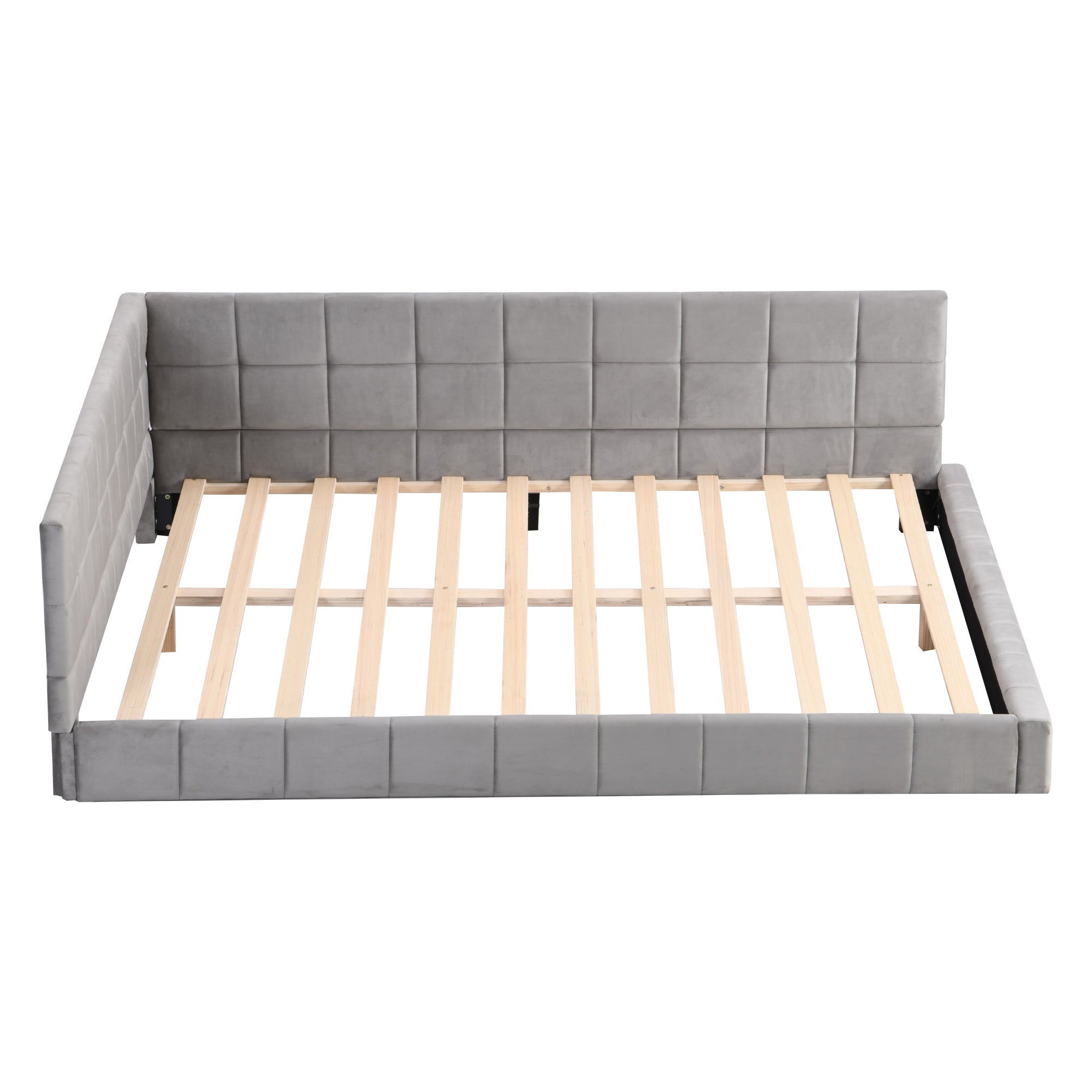 Logidon gestoffeerde slaapbank 140x200 grijs multifunctioneel bed