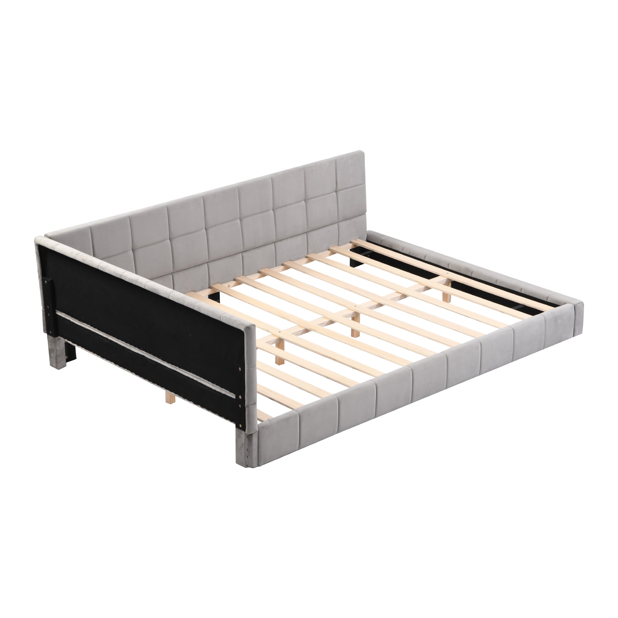 Logidon gestoffeerde slaapbank 140x200 grijs multifunctioneel bed
