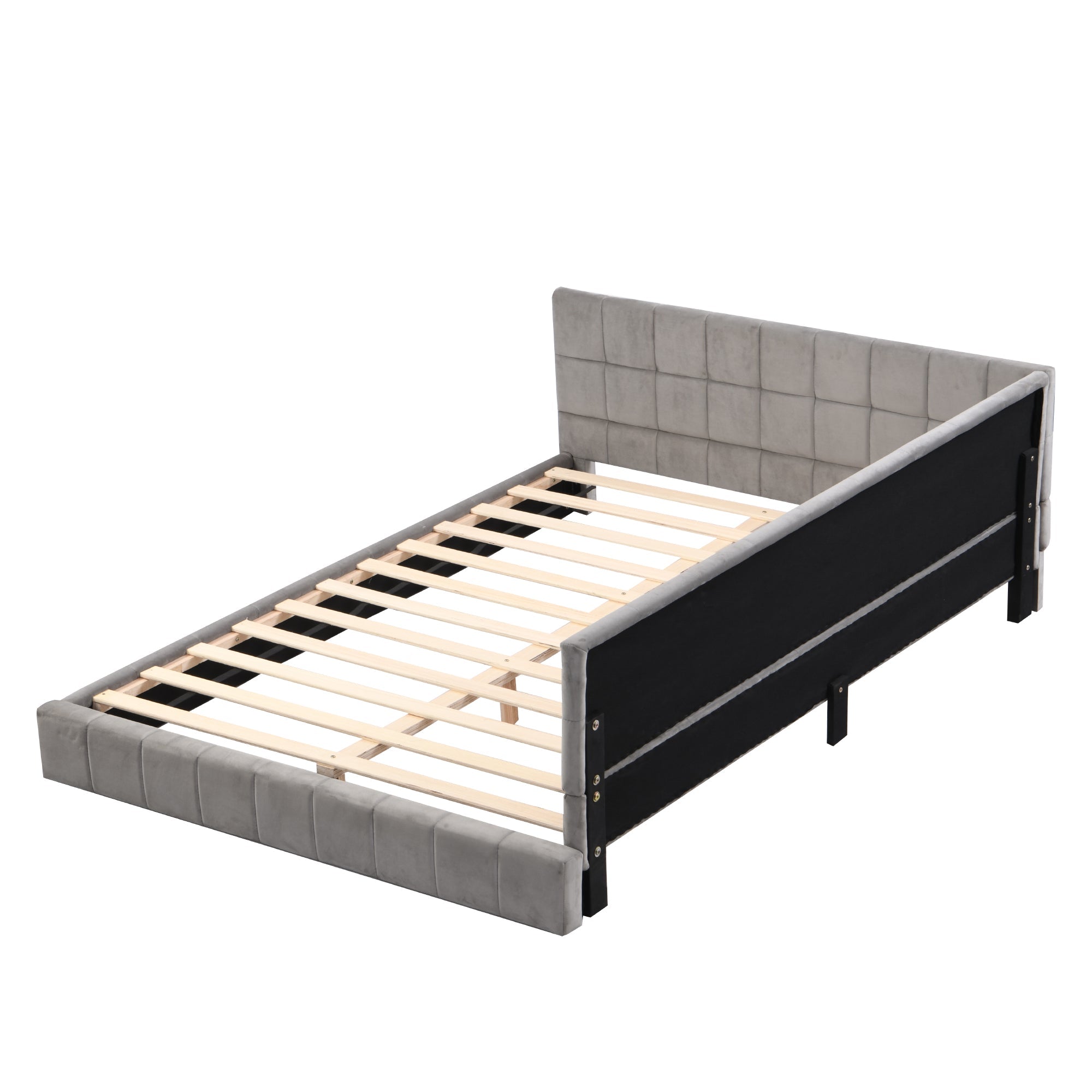 Logidon gestoffeerde slaapbank 140x200 grijs multifunctioneel bed