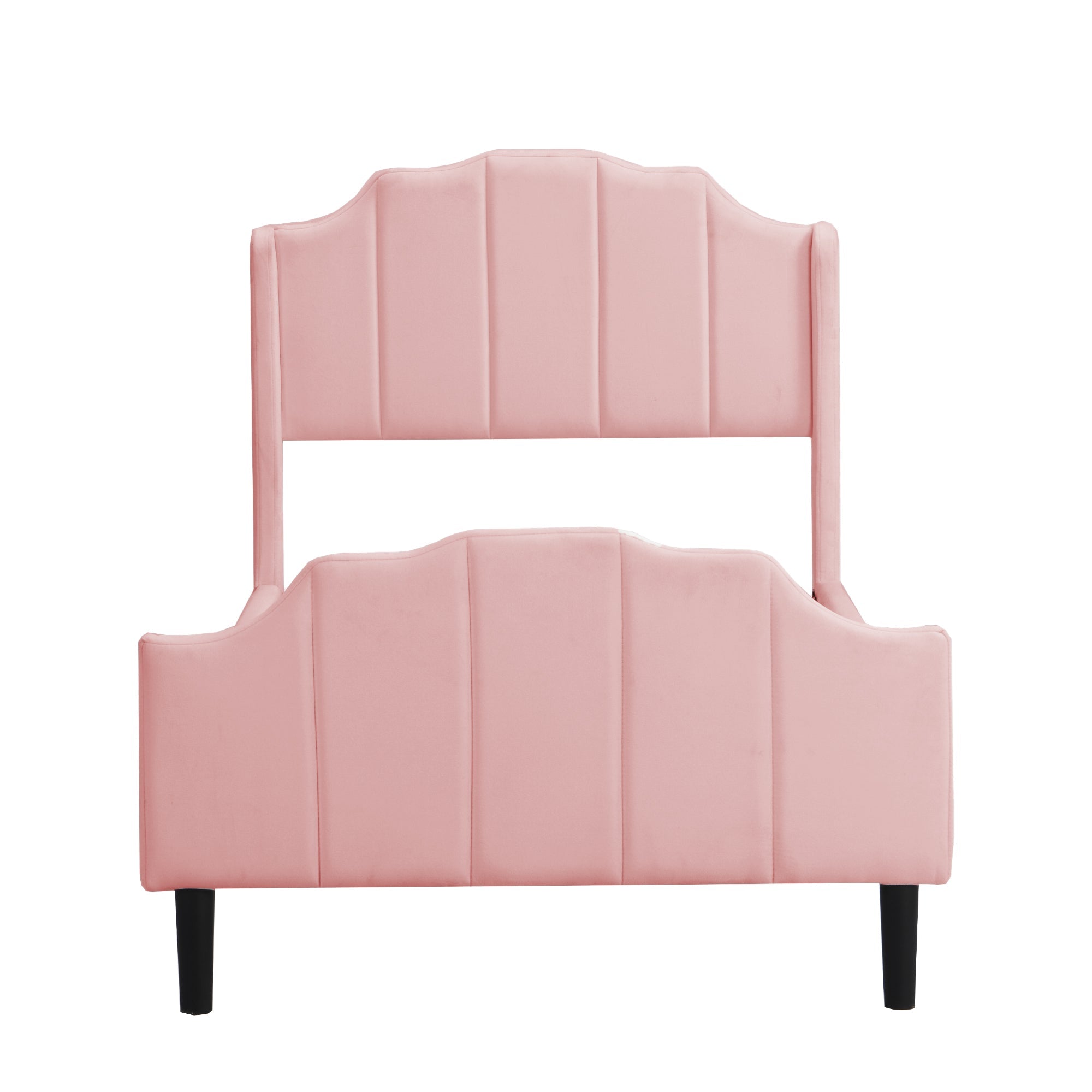 Logidon upholstered bed 90x200 pink velvet children's bed with headboard slatted frame