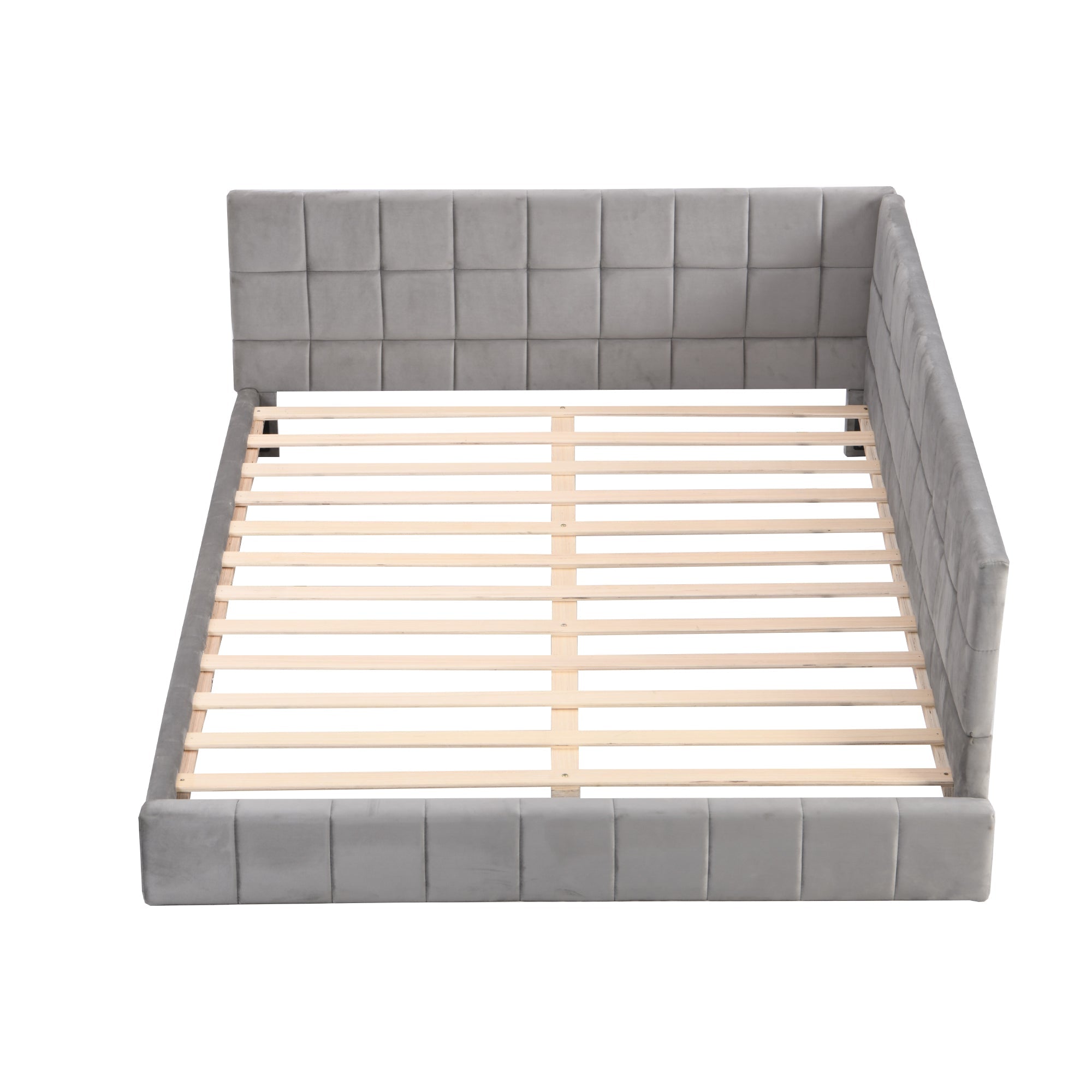 Logidon gestoffeerde slaapbank 140x200 grijs multifunctioneel bed