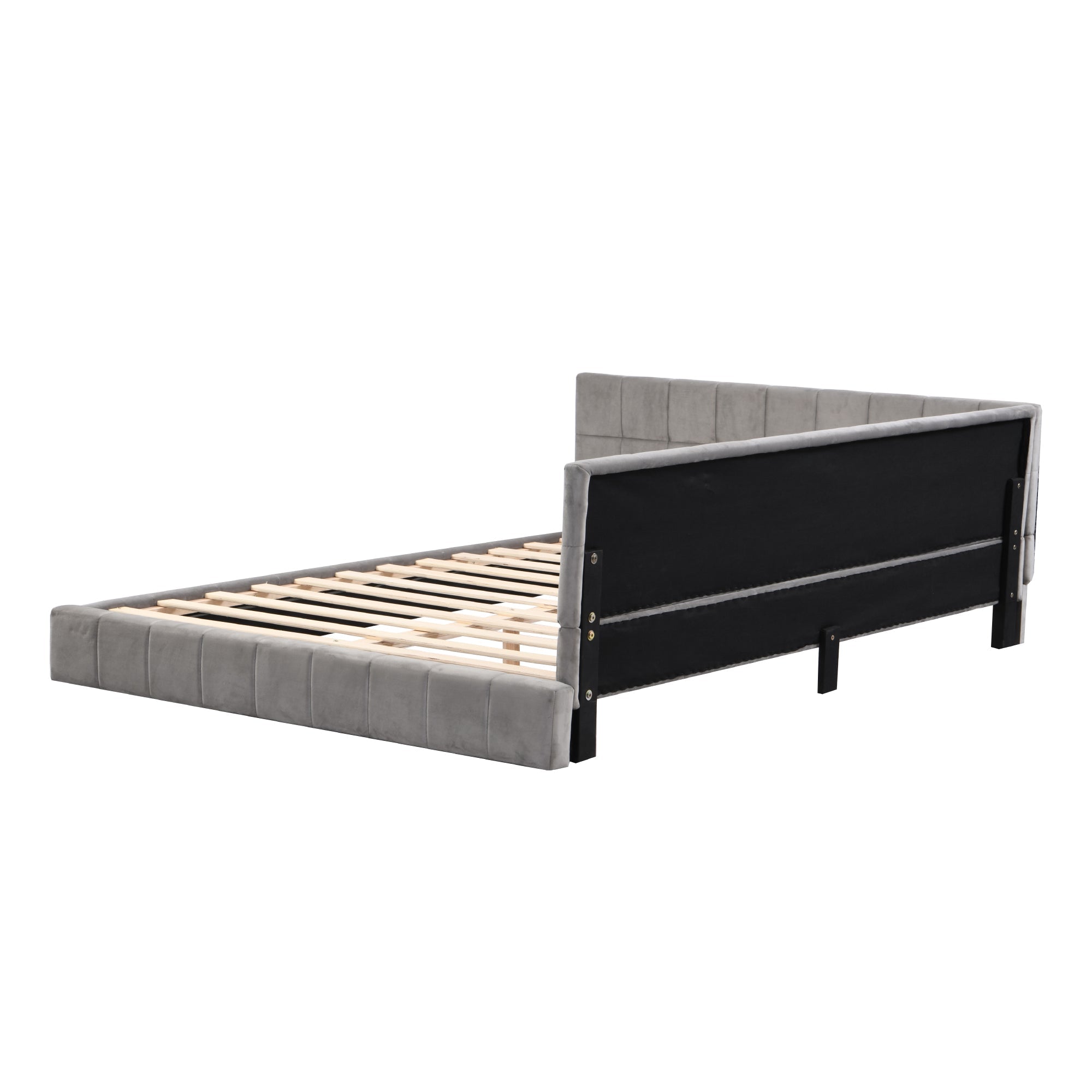 Logidon gestoffeerde slaapbank 140x200 grijs multifunctioneel bed