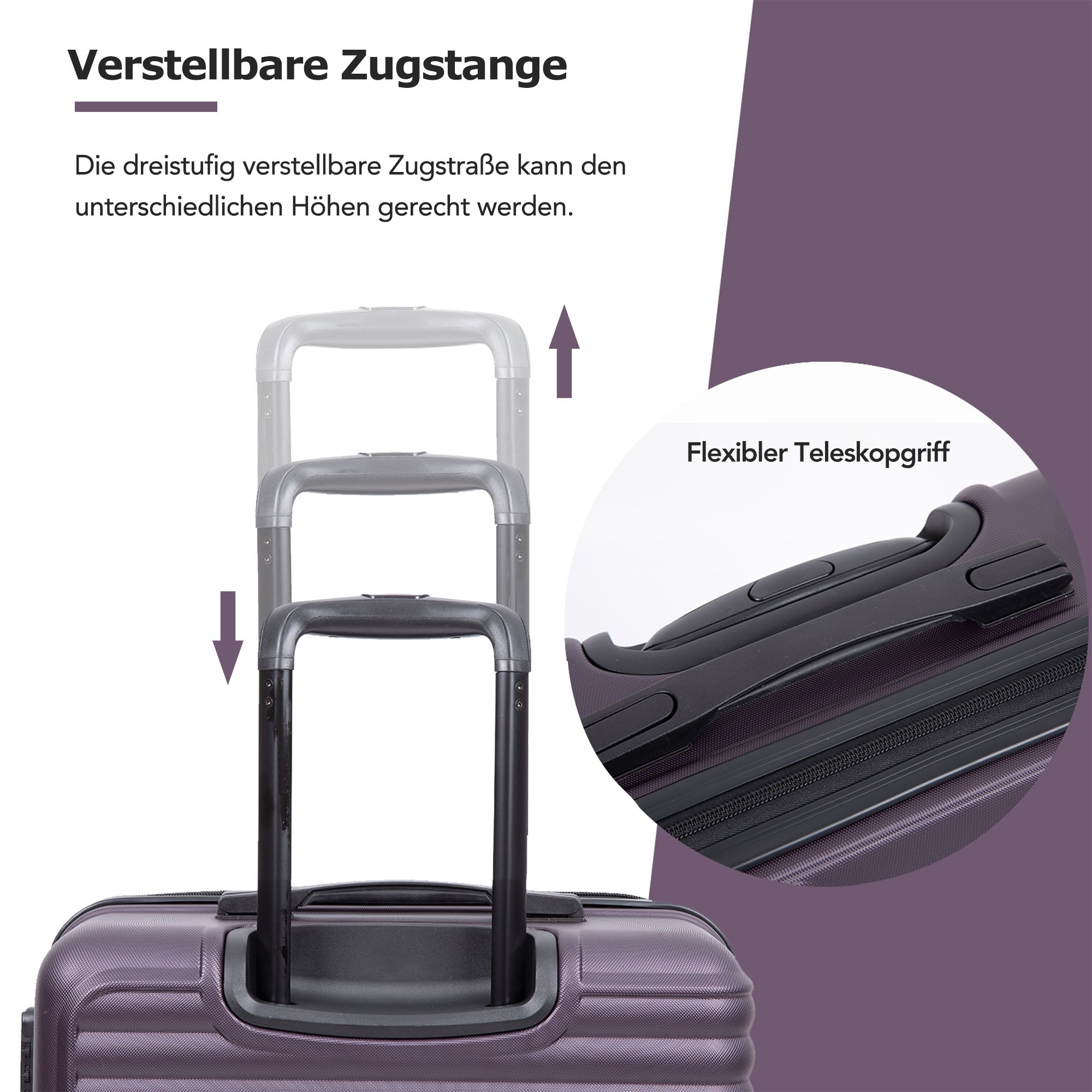 Logidon hard-shell suitcase 68 cm dark purple 4-wheels TSA