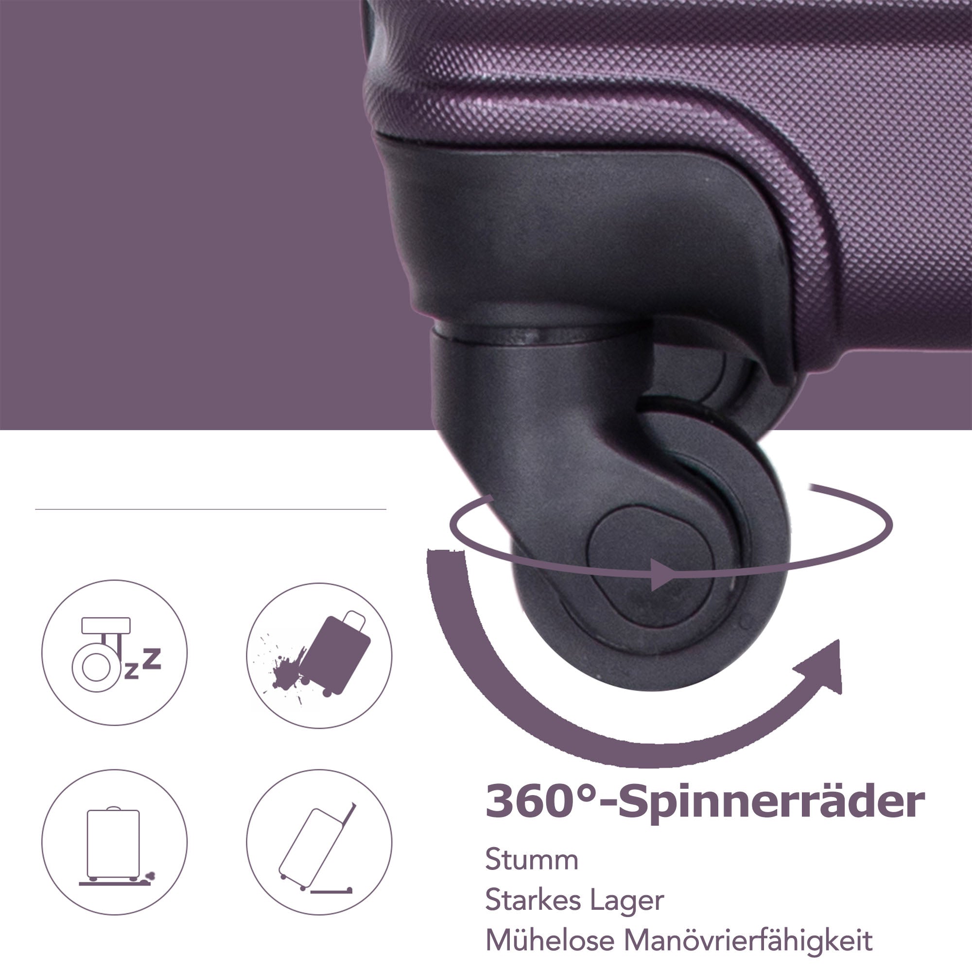 Logidon hard-shell suitcase 68 cm dark purple 4-wheels TSA