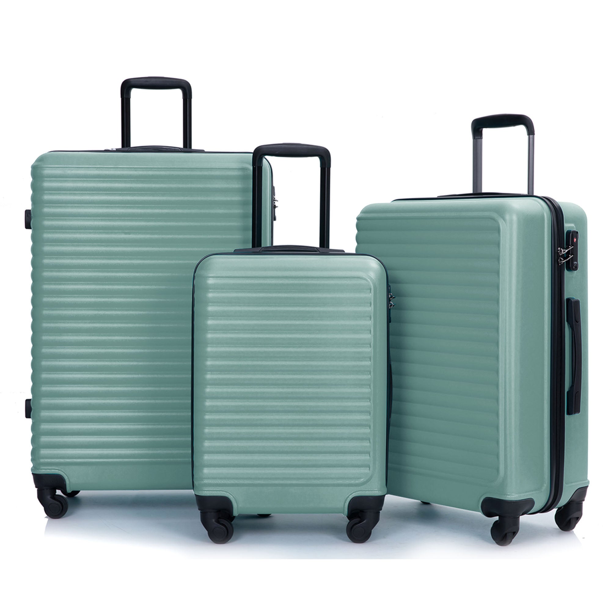 Logidon Hardshell Rolkoffer Donkergroen TSA 4 Rollen Handbagage
