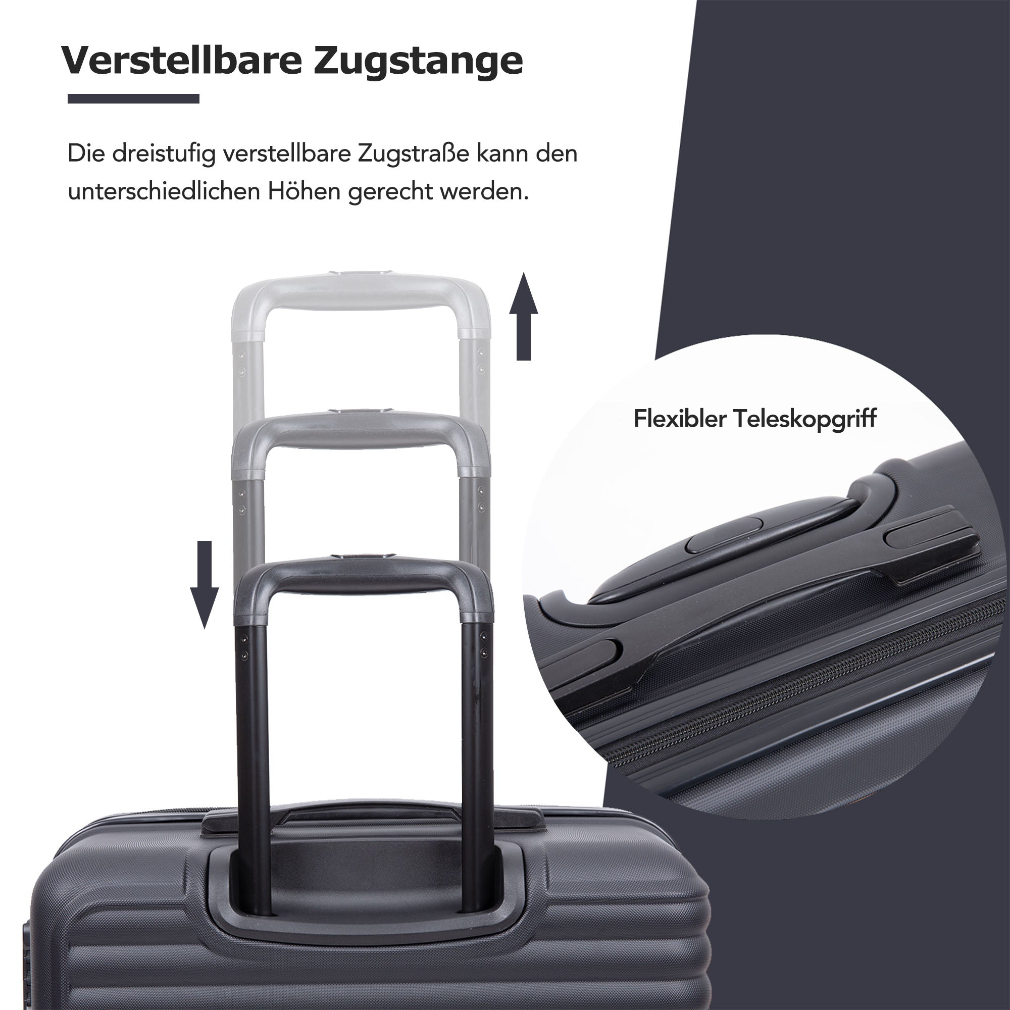 Logidon hard case 68 cm black, 4 wheels, TSA lock