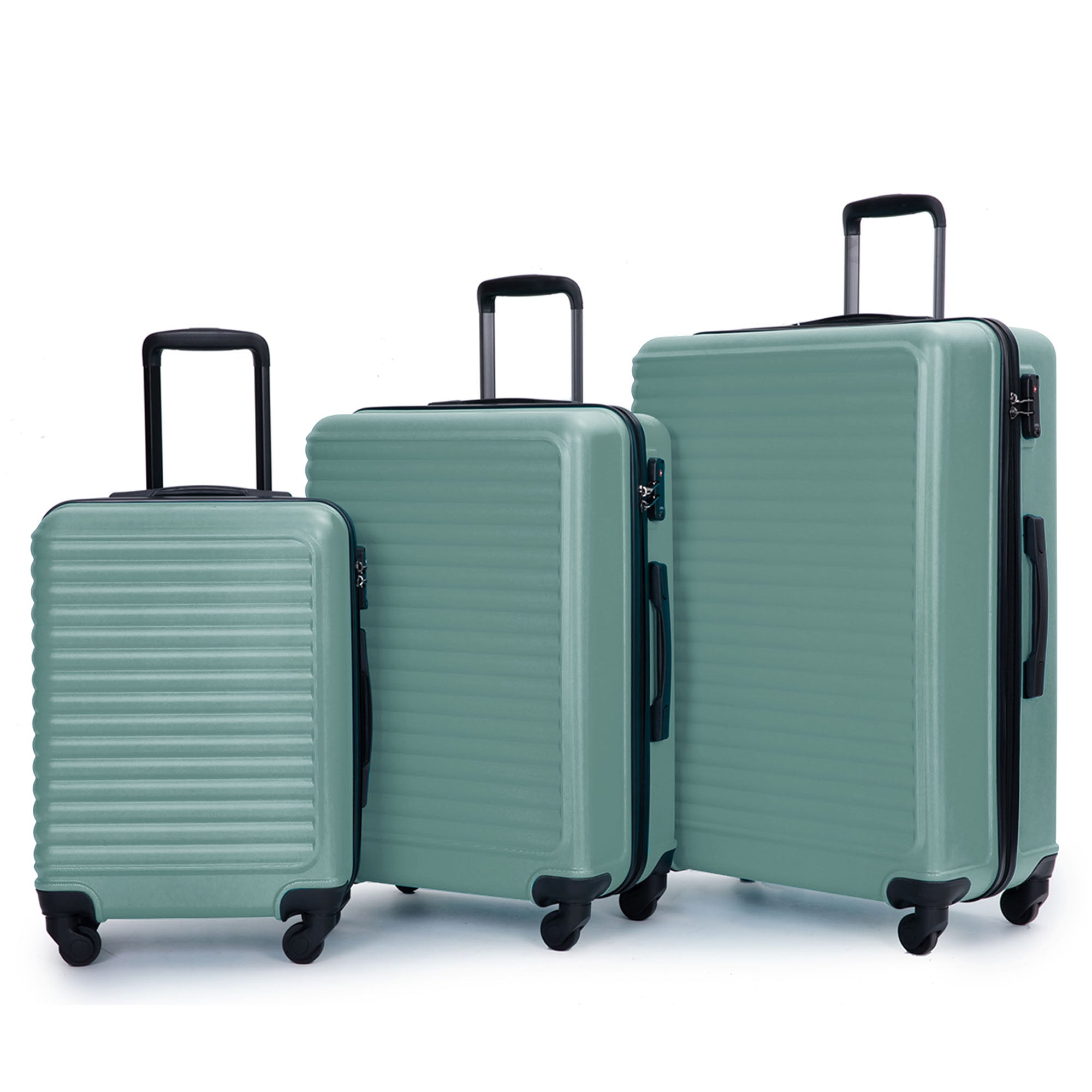 Logidon Hardshell Rolkoffer Donkergroen TSA 4 Rollen Handbagage