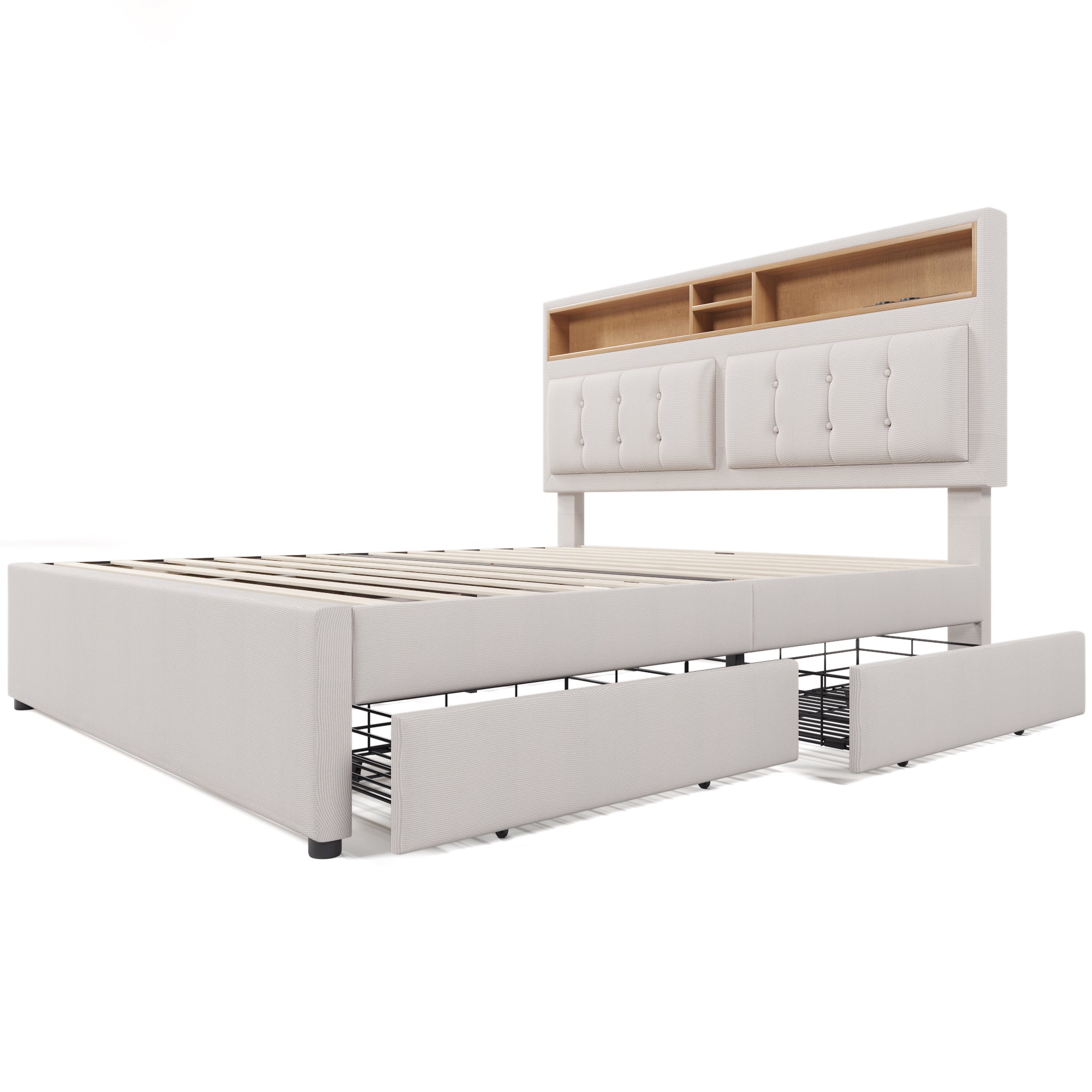 Logidon tweepersoonsbed 160x200 met 4 laden USB C hoofdbord verstelbaar