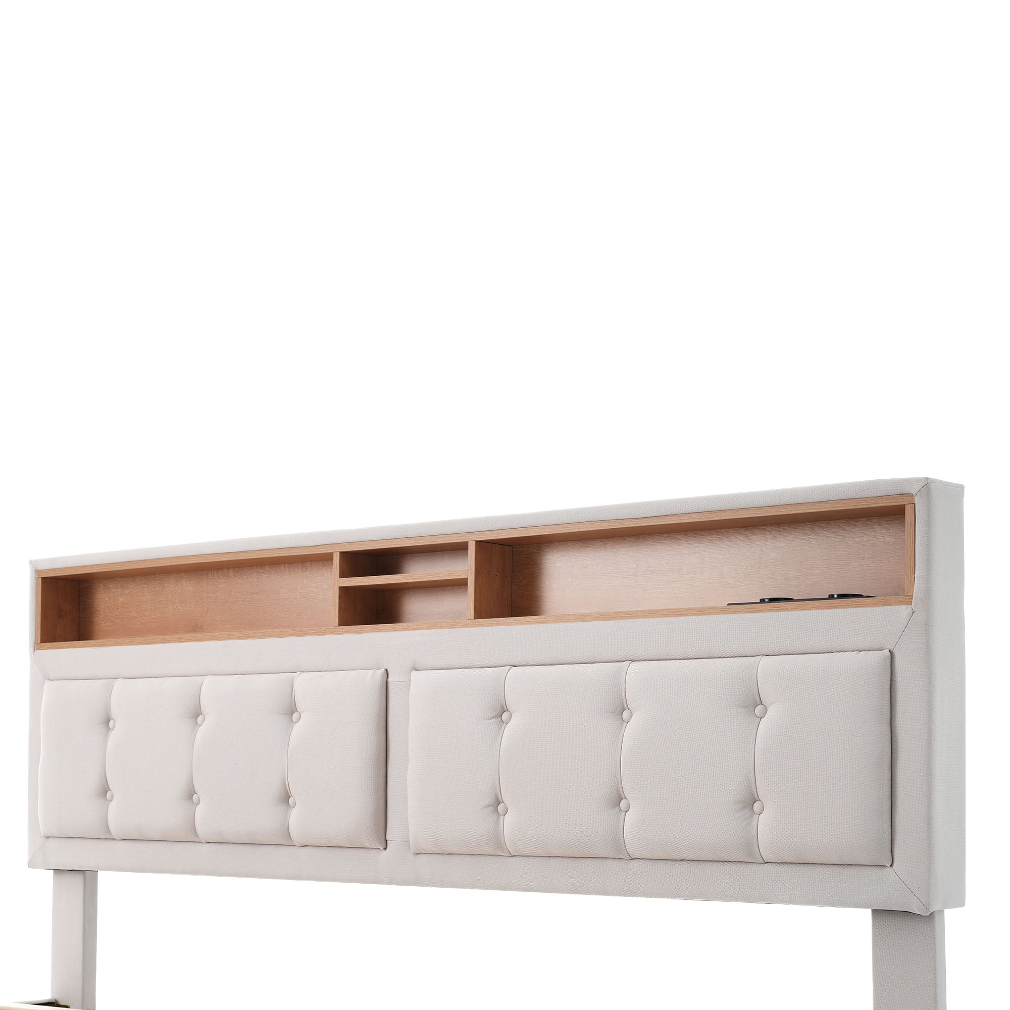 Logidon double bed 160x200cm with 4 drawers and USB-C charging port
