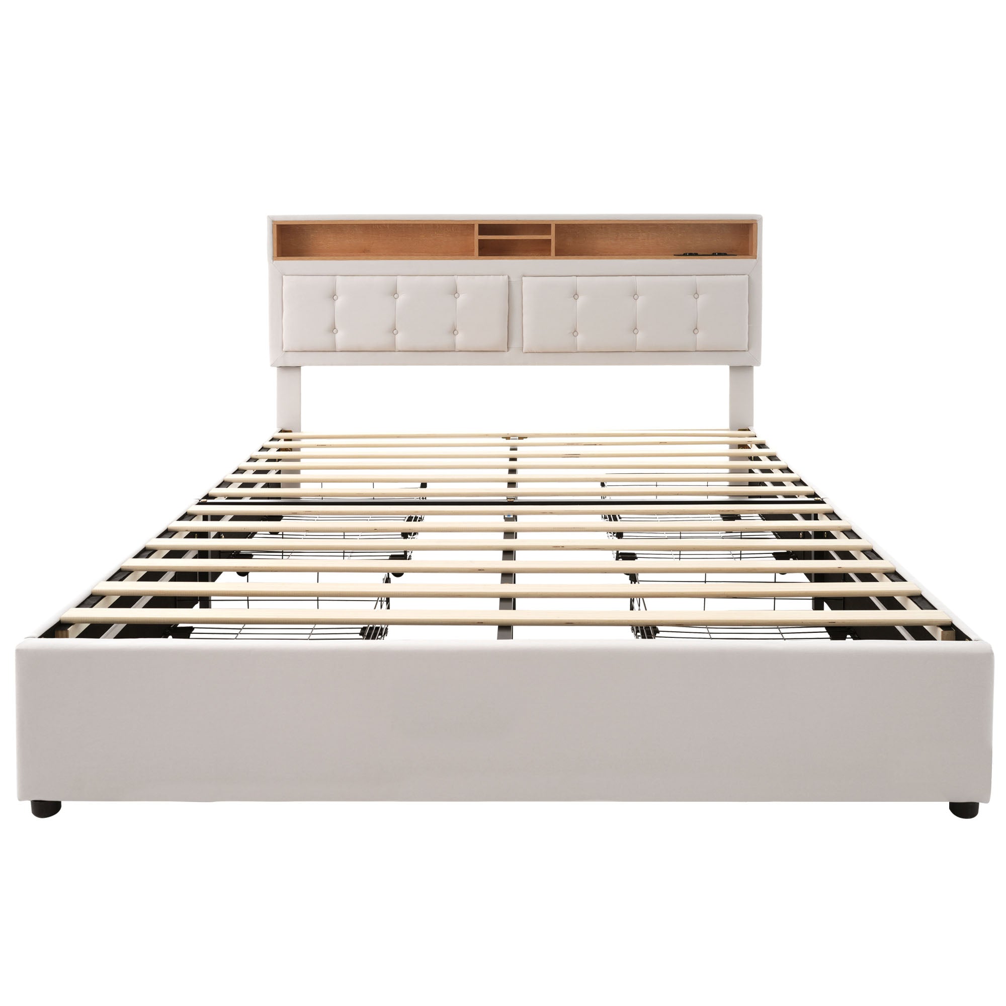 Logidon double bed 160x200cm with 4 drawers and USB-C charging port