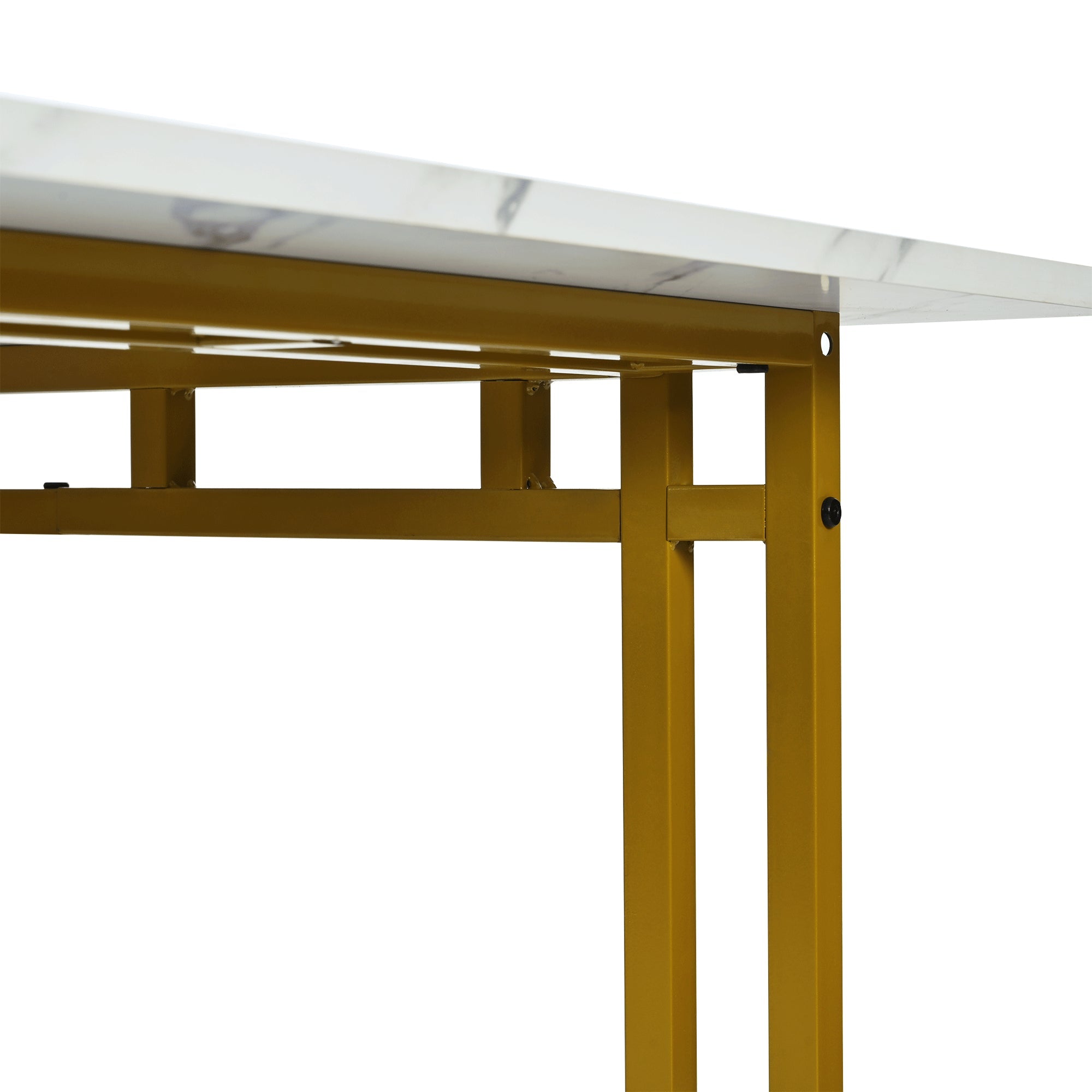 Logidon eettafel 120x70 cm set met gouden frame groen fluwelen stoelen