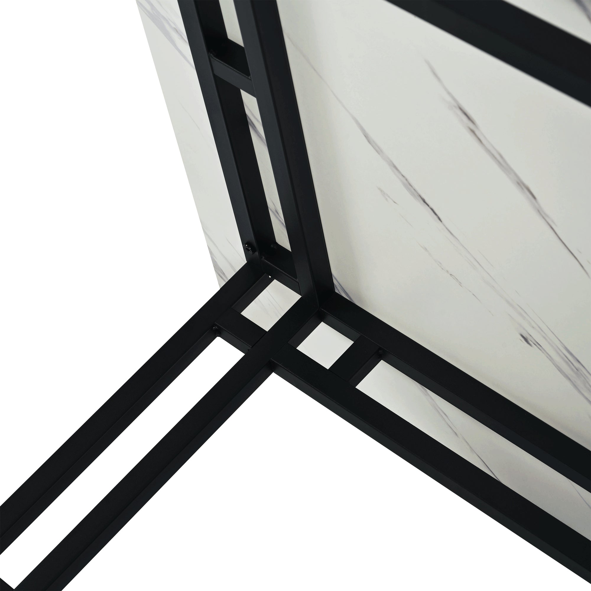Logidon 120x70 cm lichte luxe eettafel met zwarte metalen poten