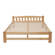 Logidon Solid Double Bed 140x200 Natural Wood Futon Bed With Headboard