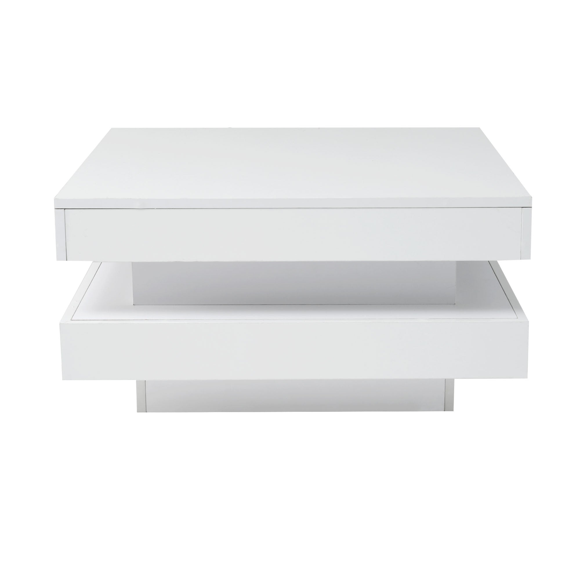 Logidon Vierkante Salontafel Wit LED Verlichting Bluetooth 70x70x36 cm