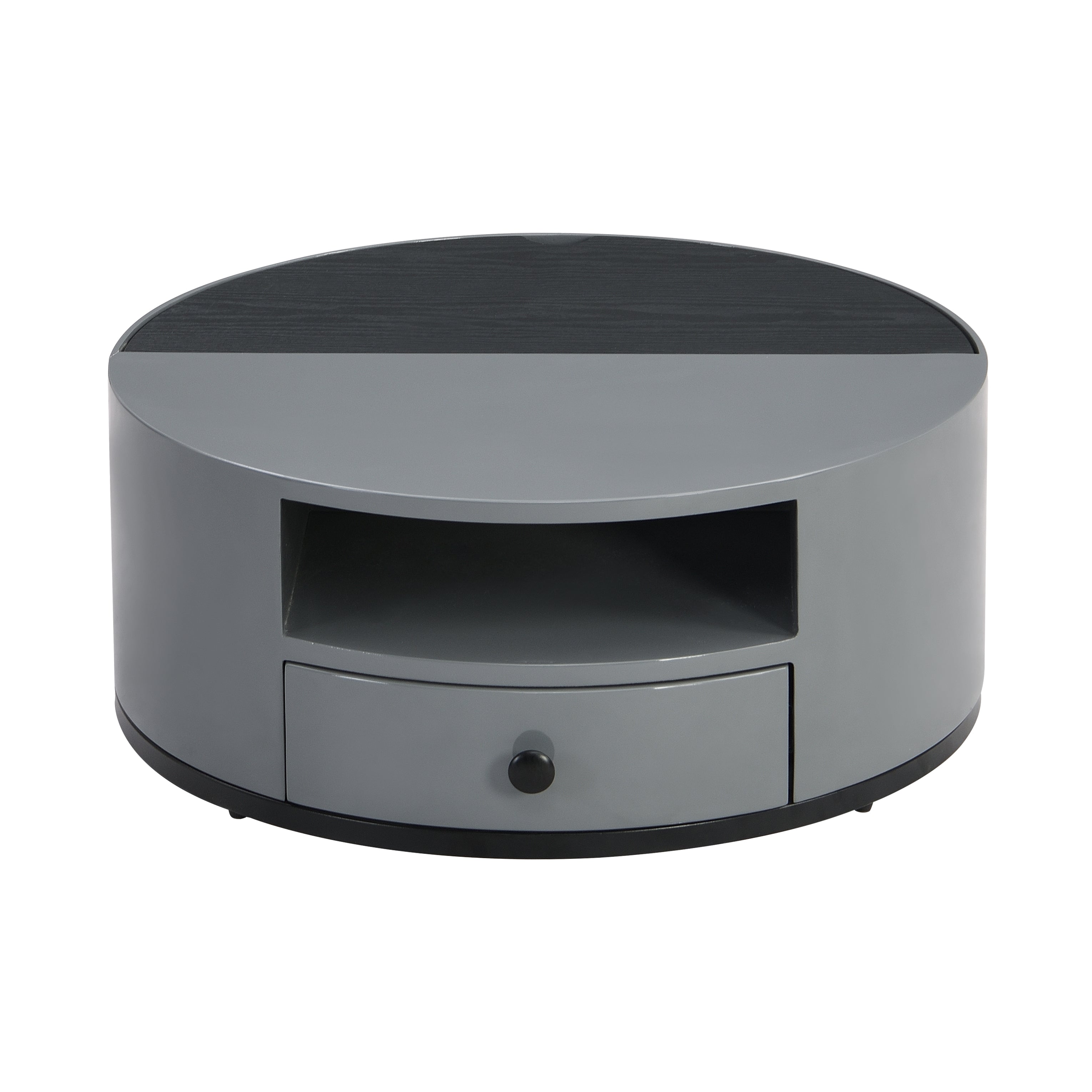 Logidon Nesting Salontafel 2 Stuks 70x70cm Zwart Grijs PVC Marmer Look