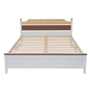 Logidon tweepersoonsbed grenenhouten frame 140x200 witte kleurblokken