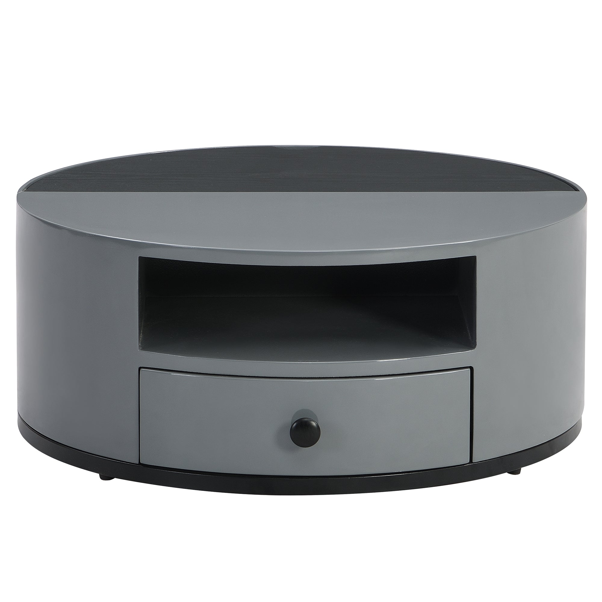Logidon Nesting Salontafel 2 Stuks 70x70cm Zwart Grijs PVC Marmer Look