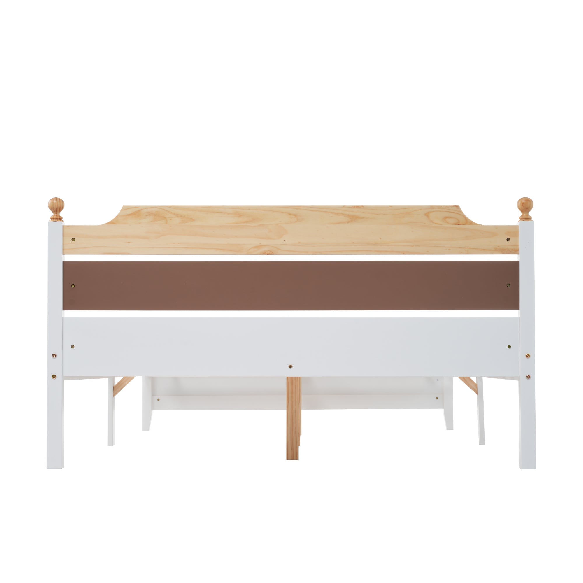 Logidon tweepersoonsbed grenenhouten frame 140x200 witte kleurblokken