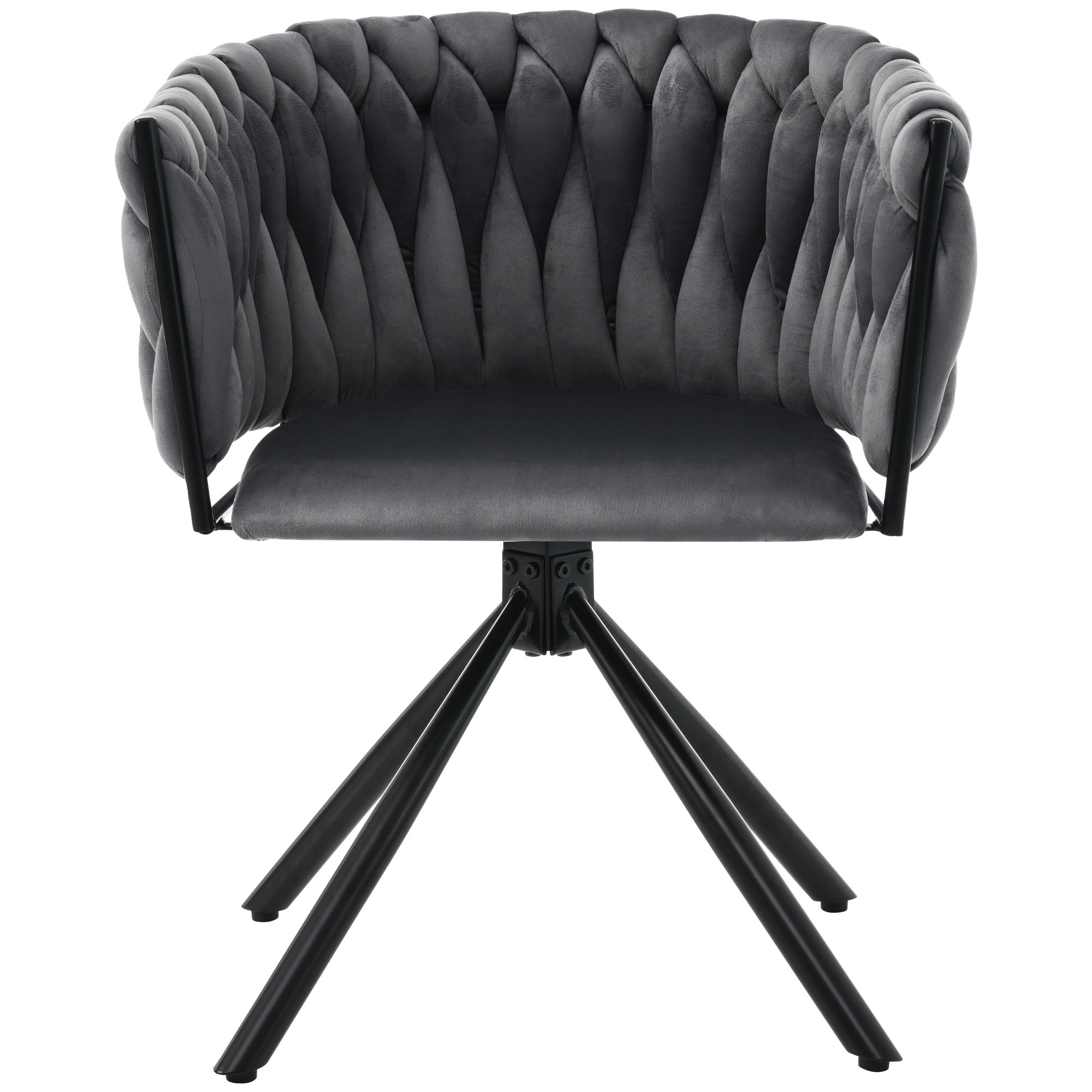 Logidon Velvet Draaistoel Grijs Luxe Eetkamerstoel, 360 Graden