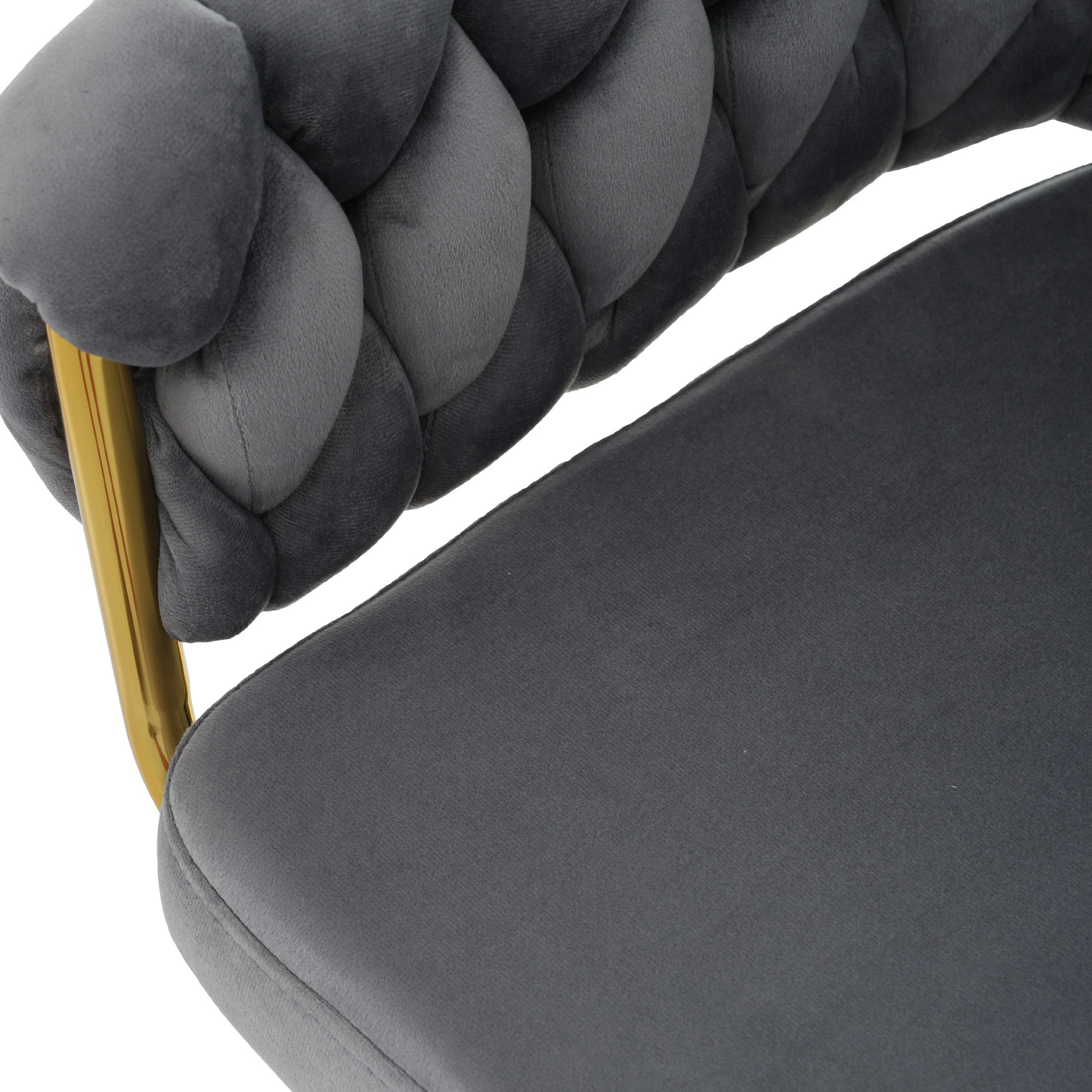 Logidon Luxe fluwelen draaistoel grijs metalen frame 360 graden draaibaar