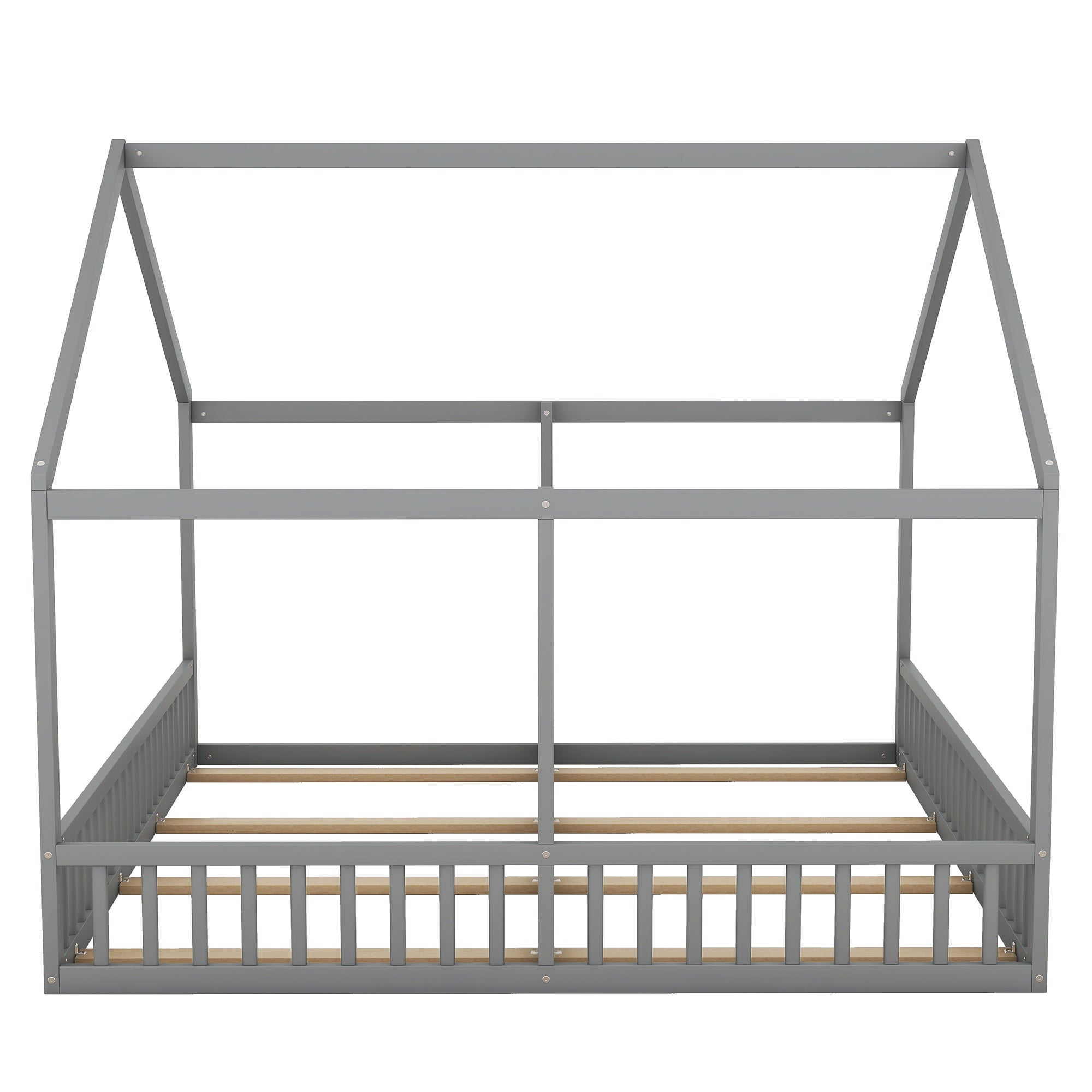 Logidon 90 x 200 huisbed 2 in 1 grijze platte bedden