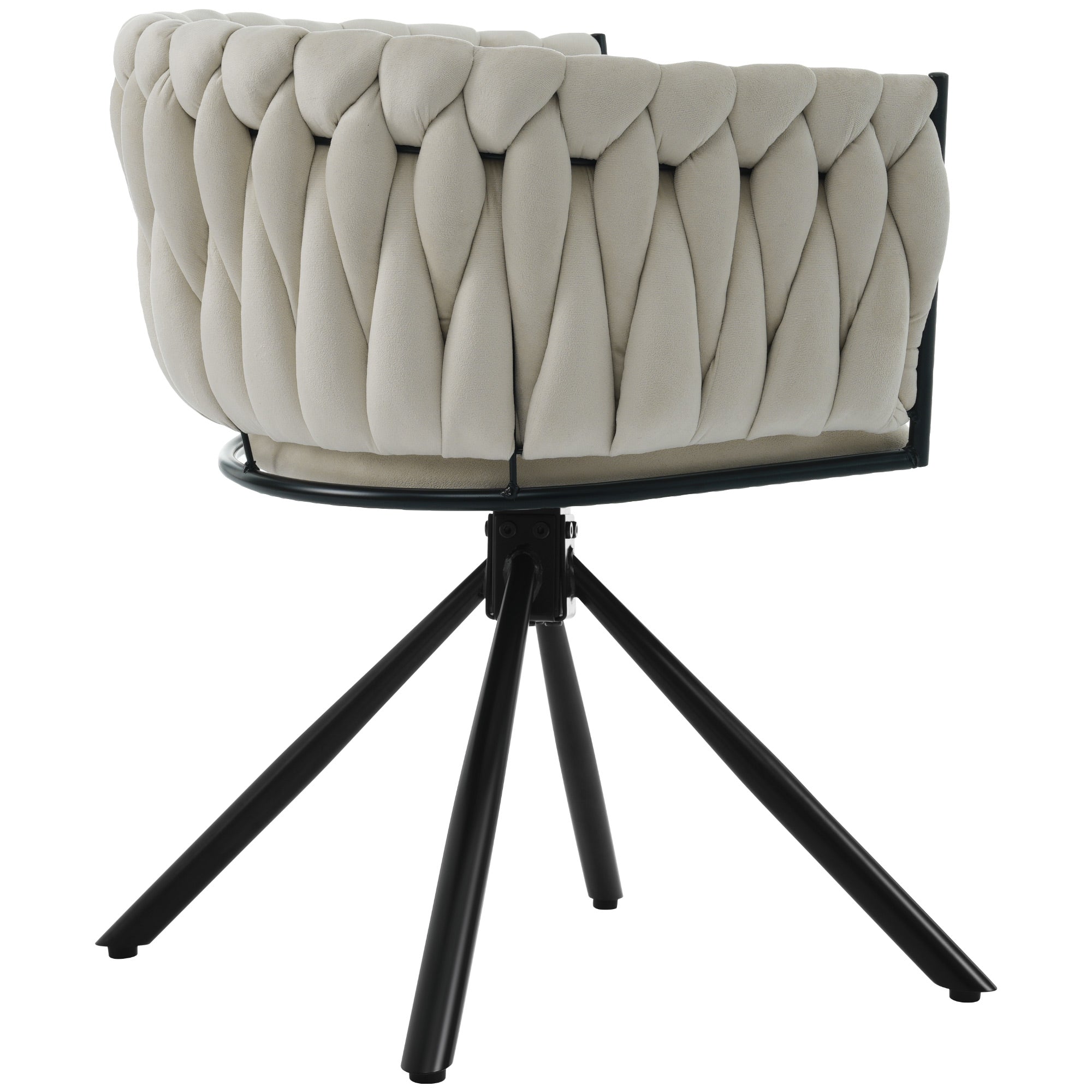 Logidon Velvet eetkamerstoel set van 2 beige draaistoelen met metalen poten