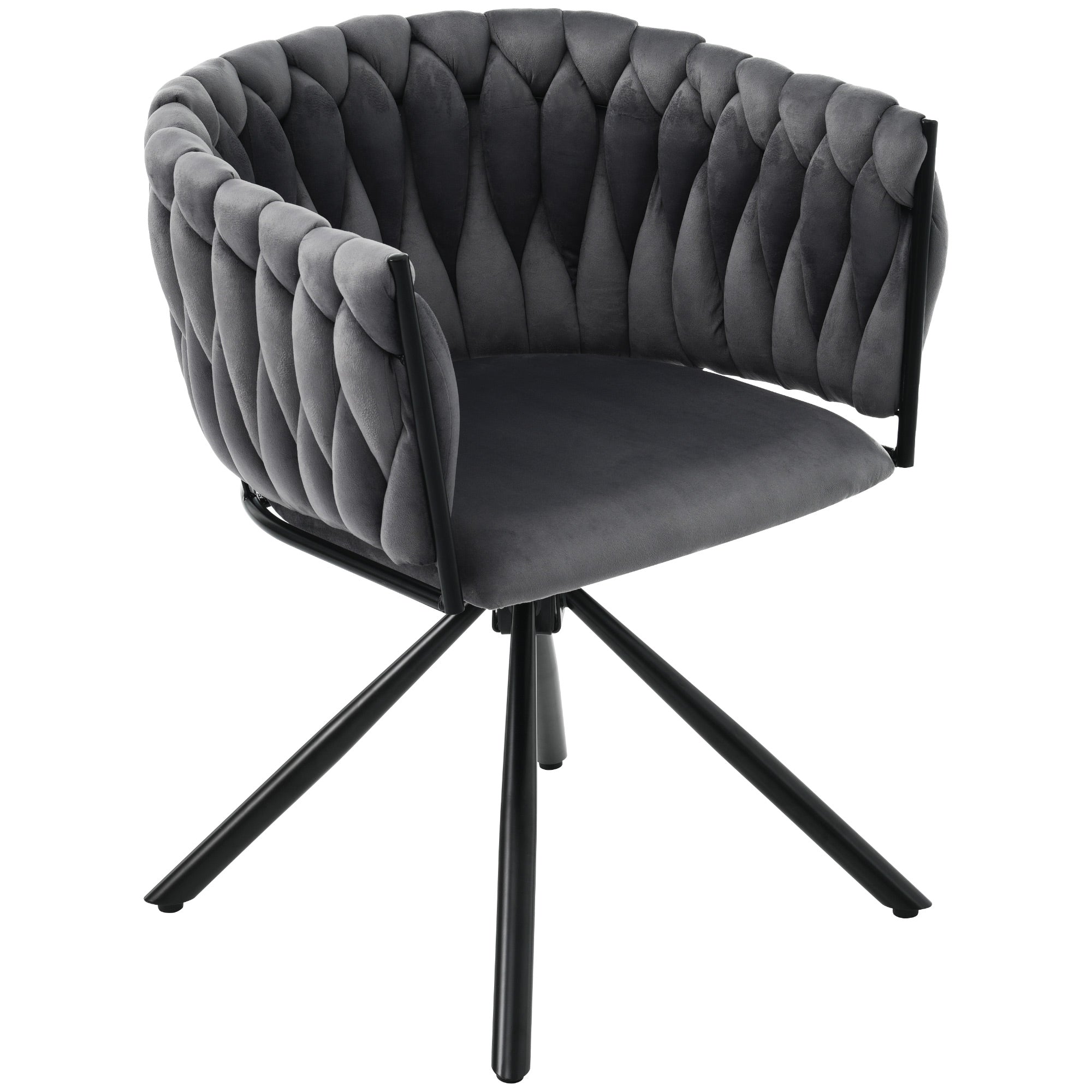 Logidon Velvet Draaistoel Grijs Luxe Eetkamerstoel, 360 Graden
