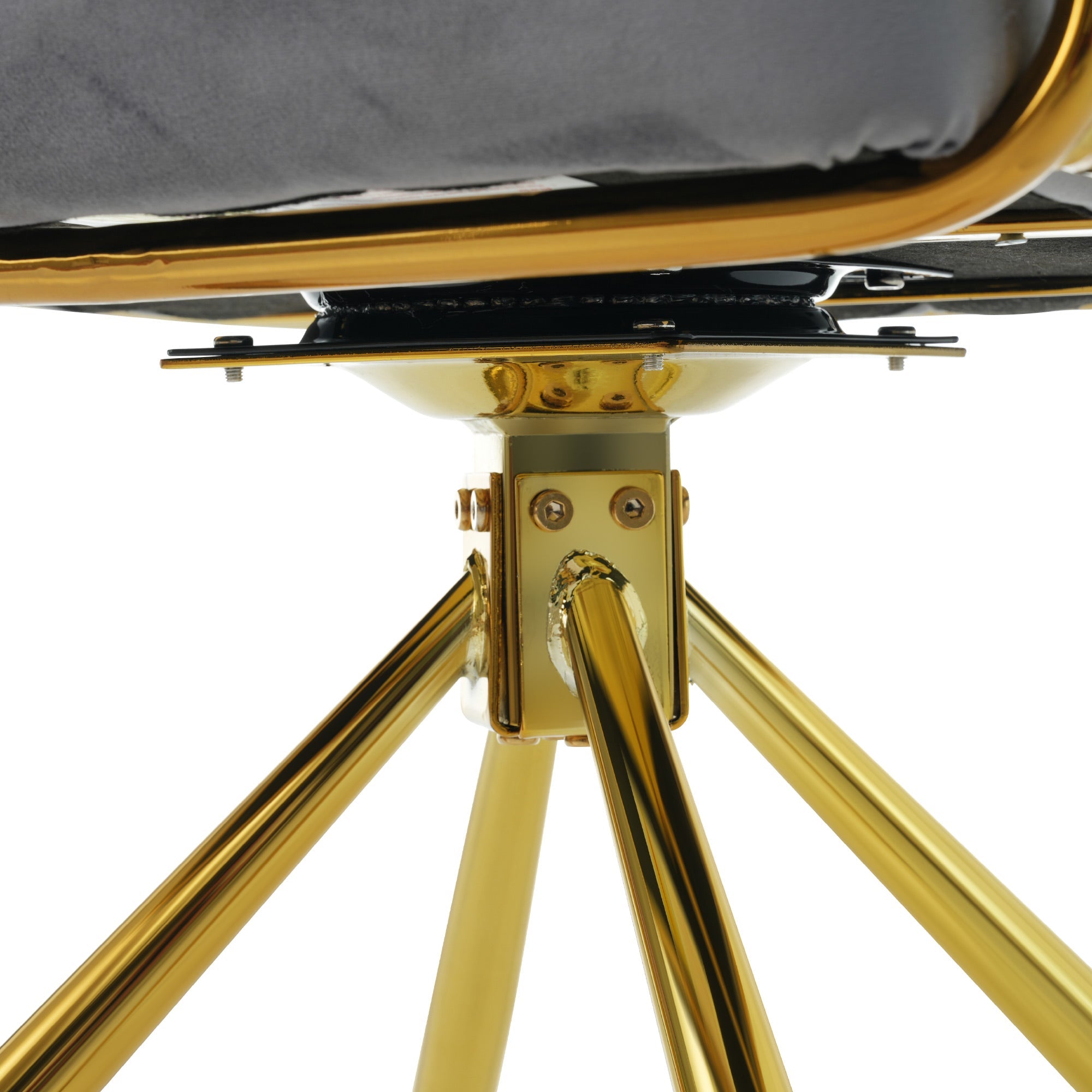 Logidon Luxe fluwelen draaistoel grijs metalen frame 360 graden draaibaar