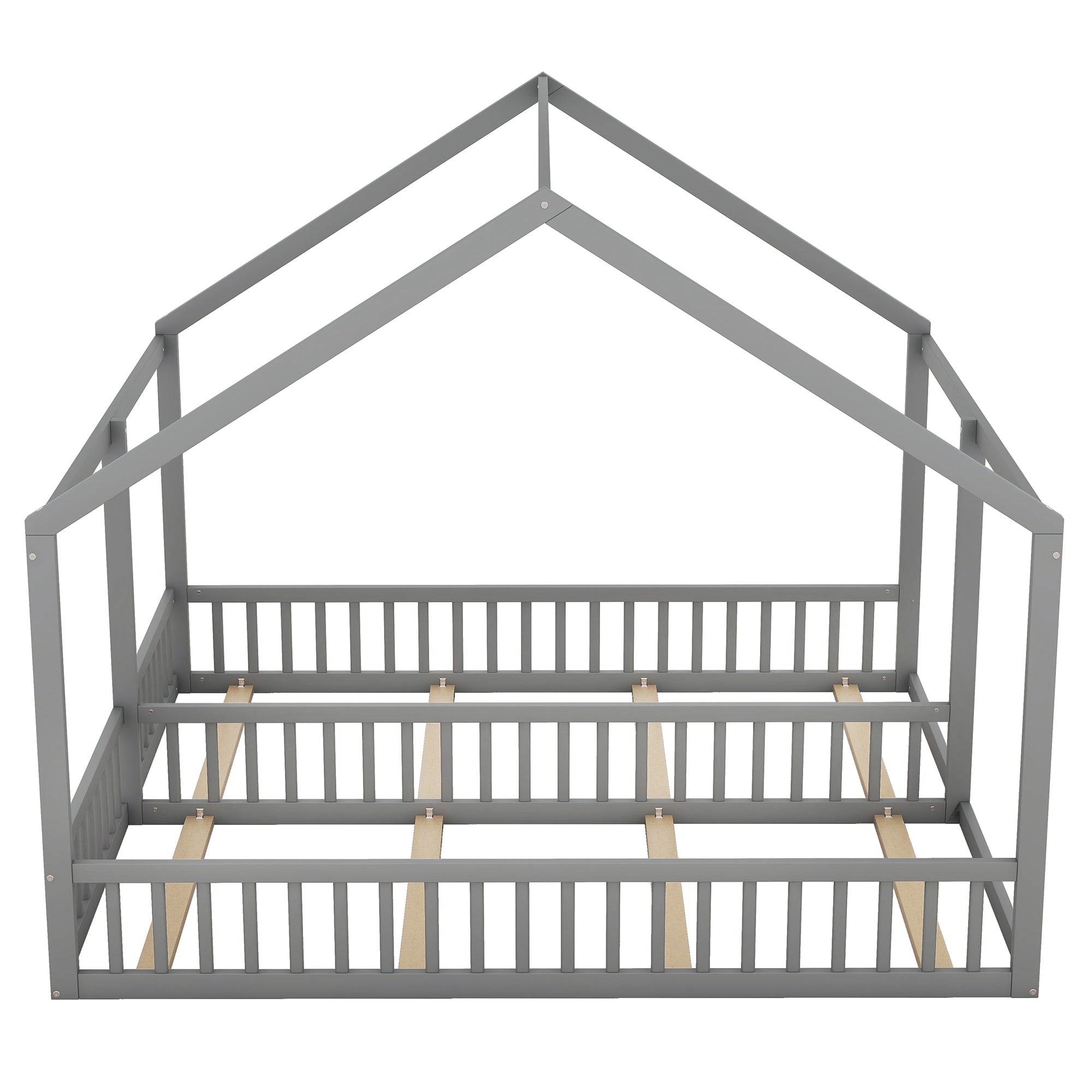Logidon 90 x 200 huisbed 2 in 1 grijze platte bedden