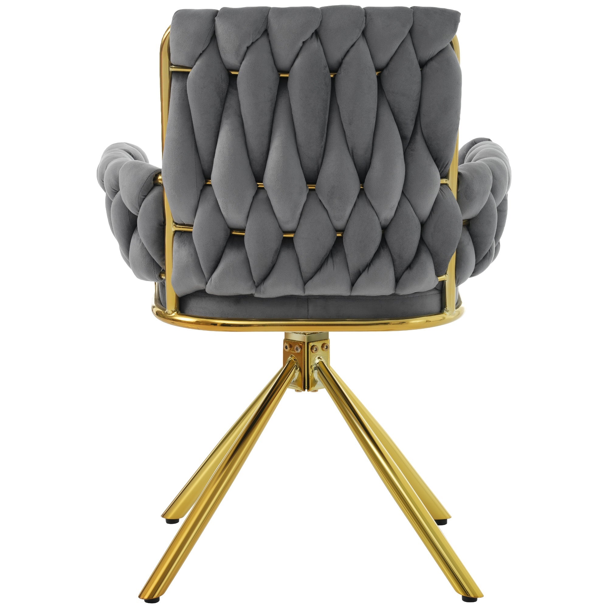 Logidon Luxe fluwelen draaistoel grijs metalen frame 360 graden draaibaar