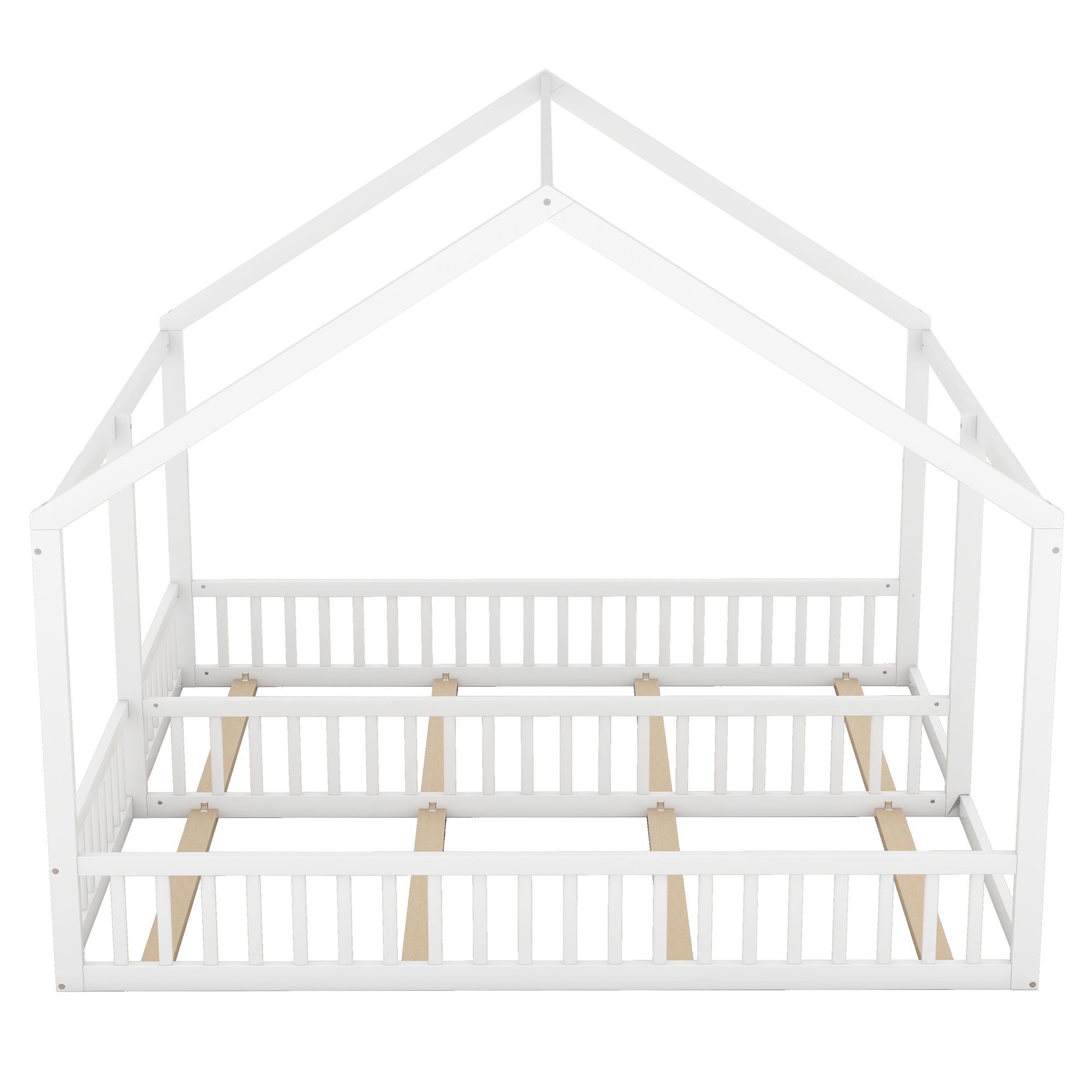 Logidon 90x200 Two Single Beds 2-in-1 Platform Bed White