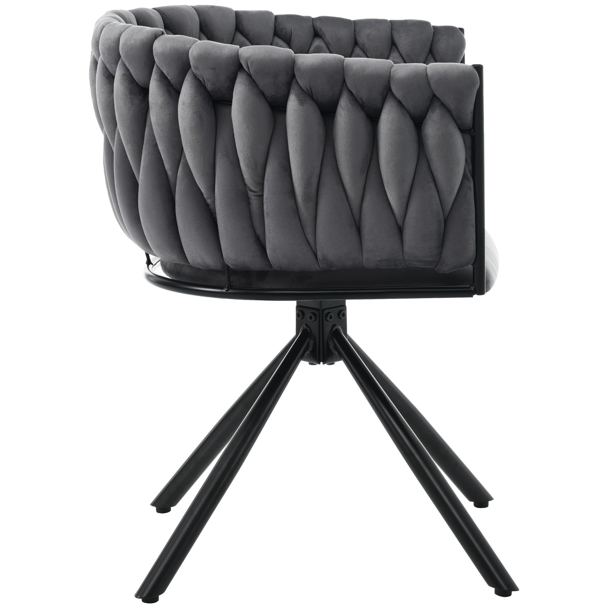 Logidon Velvet Draaistoel Grijs Luxe Eetkamerstoel, 360 Graden