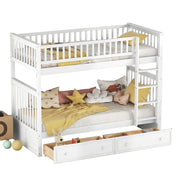 Logidon stapelbed 90x200 cm wit met opbergruimte voor twee personen
