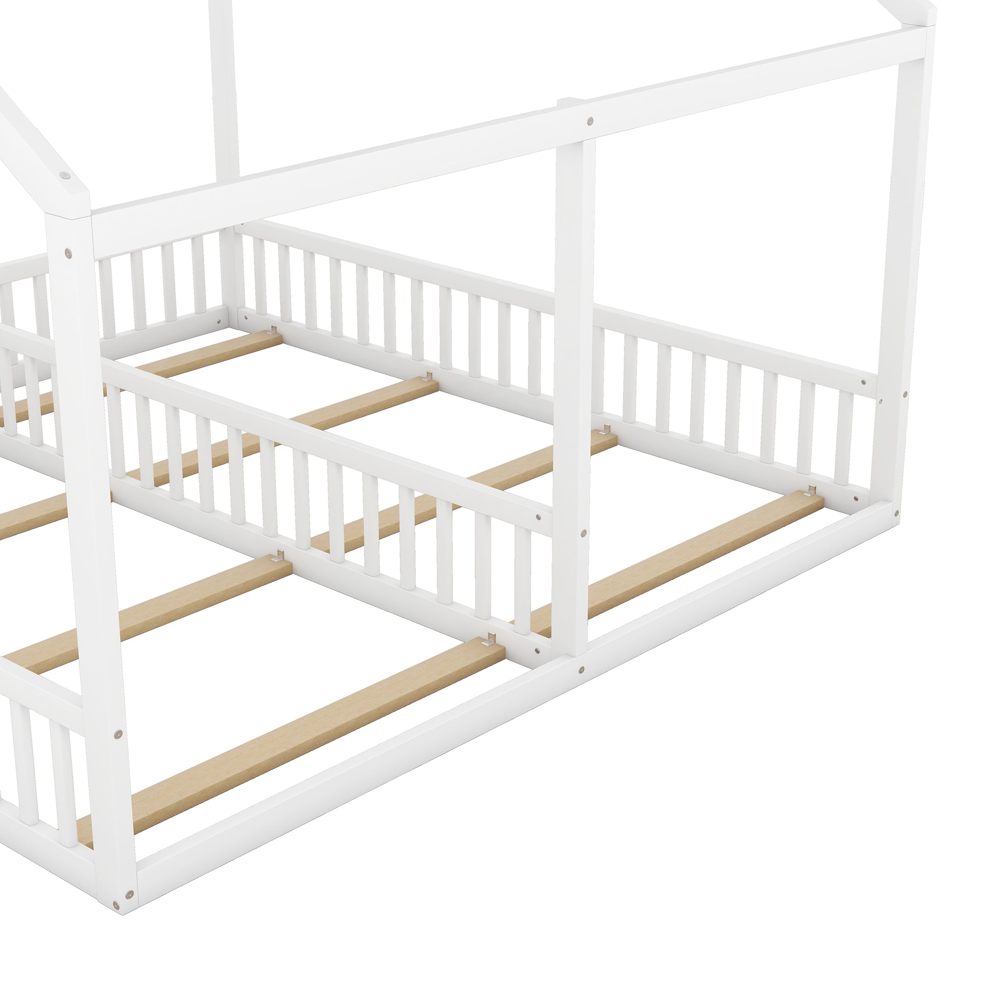 Logidon 90x200 Two Single Beds 2-in-1 Platform Bed White
