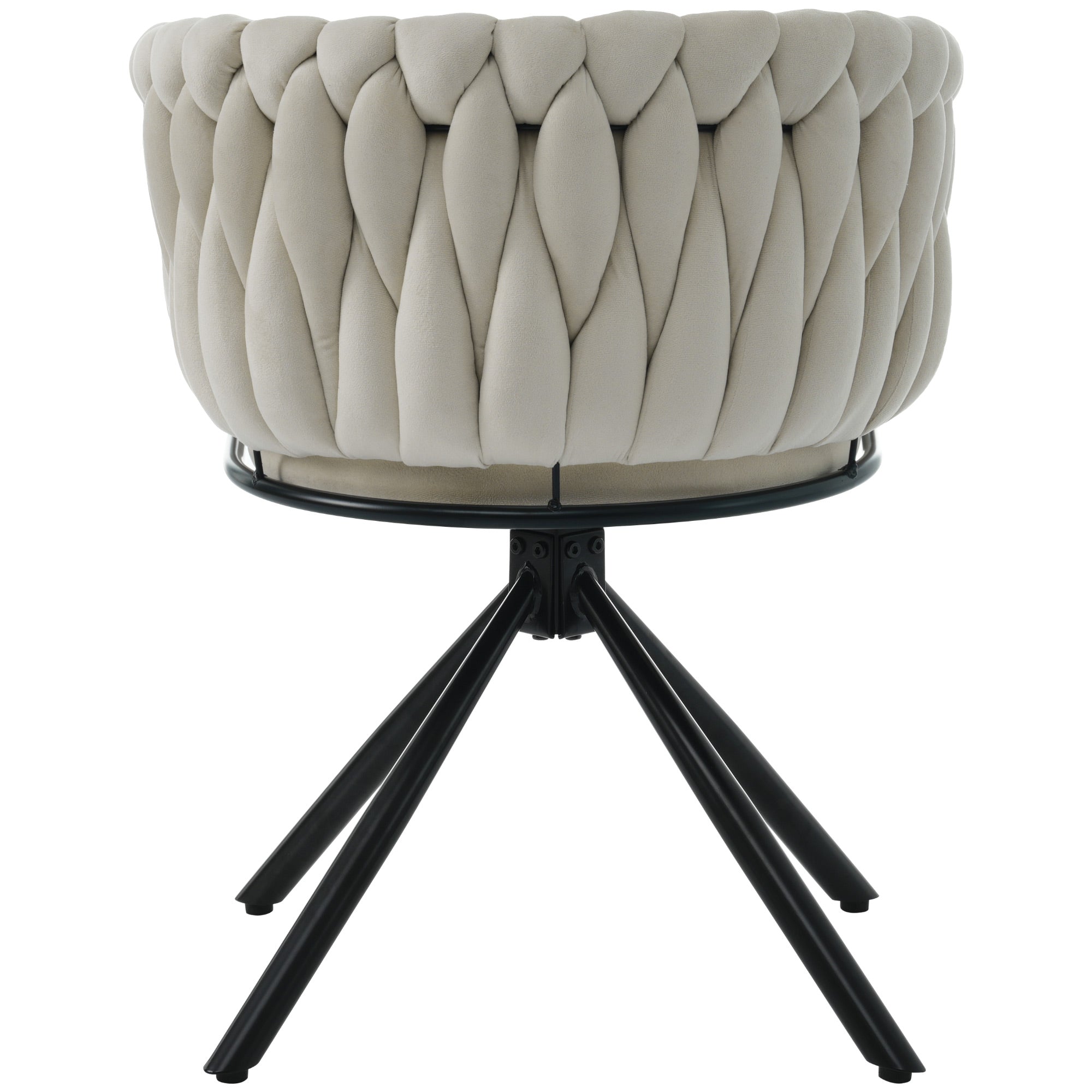 Logidon Velvet eetkamerstoel set van 2 beige draaistoelen met metalen poten
