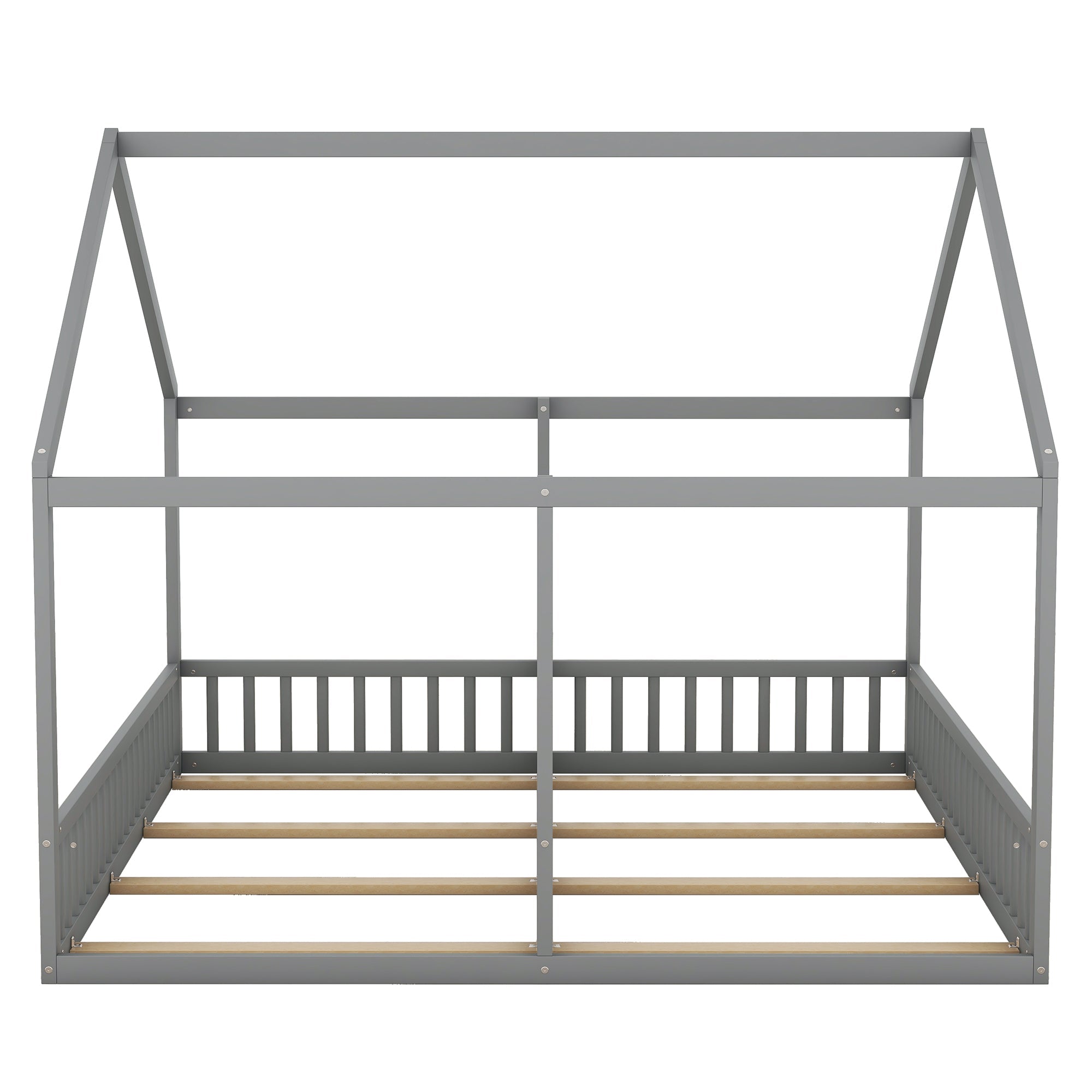 Logidon 90 x 200 huisbed 2 in 1 grijze platte bedden