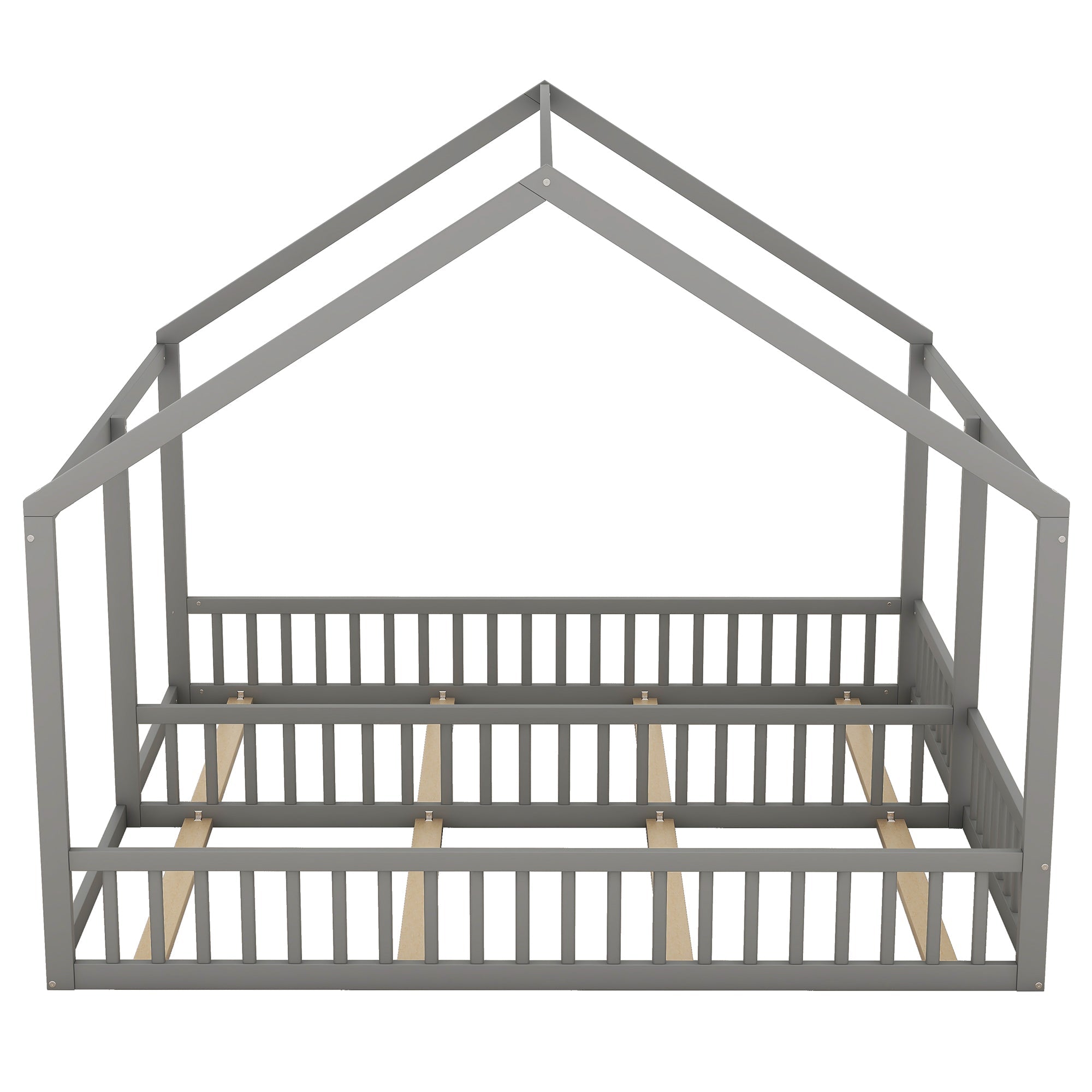 Logidon 90 x 200 huisbed 2 in 1 grijze platte bedden