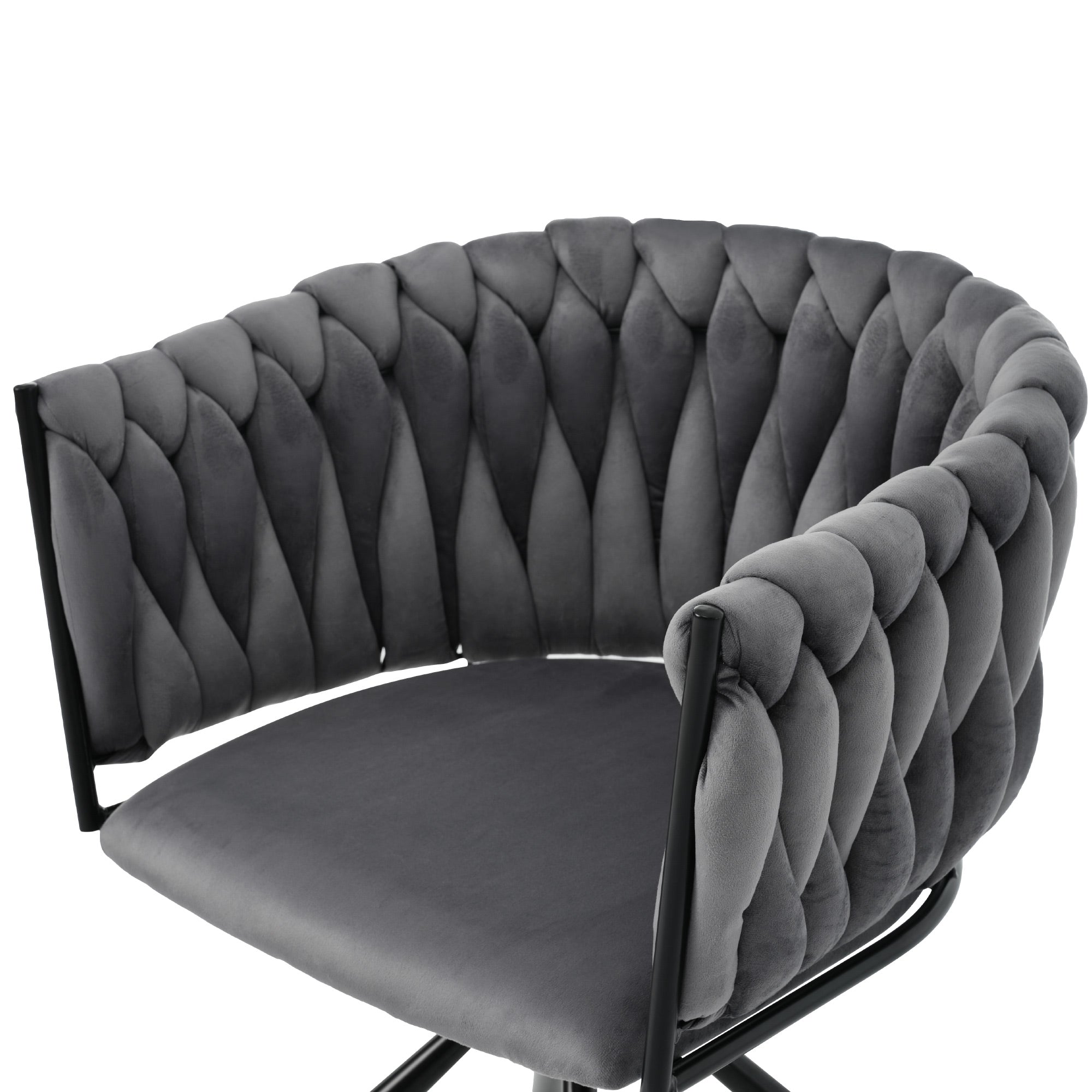 Logidon Velvet Draaistoel Grijs Luxe Eetkamerstoel, 360 Graden