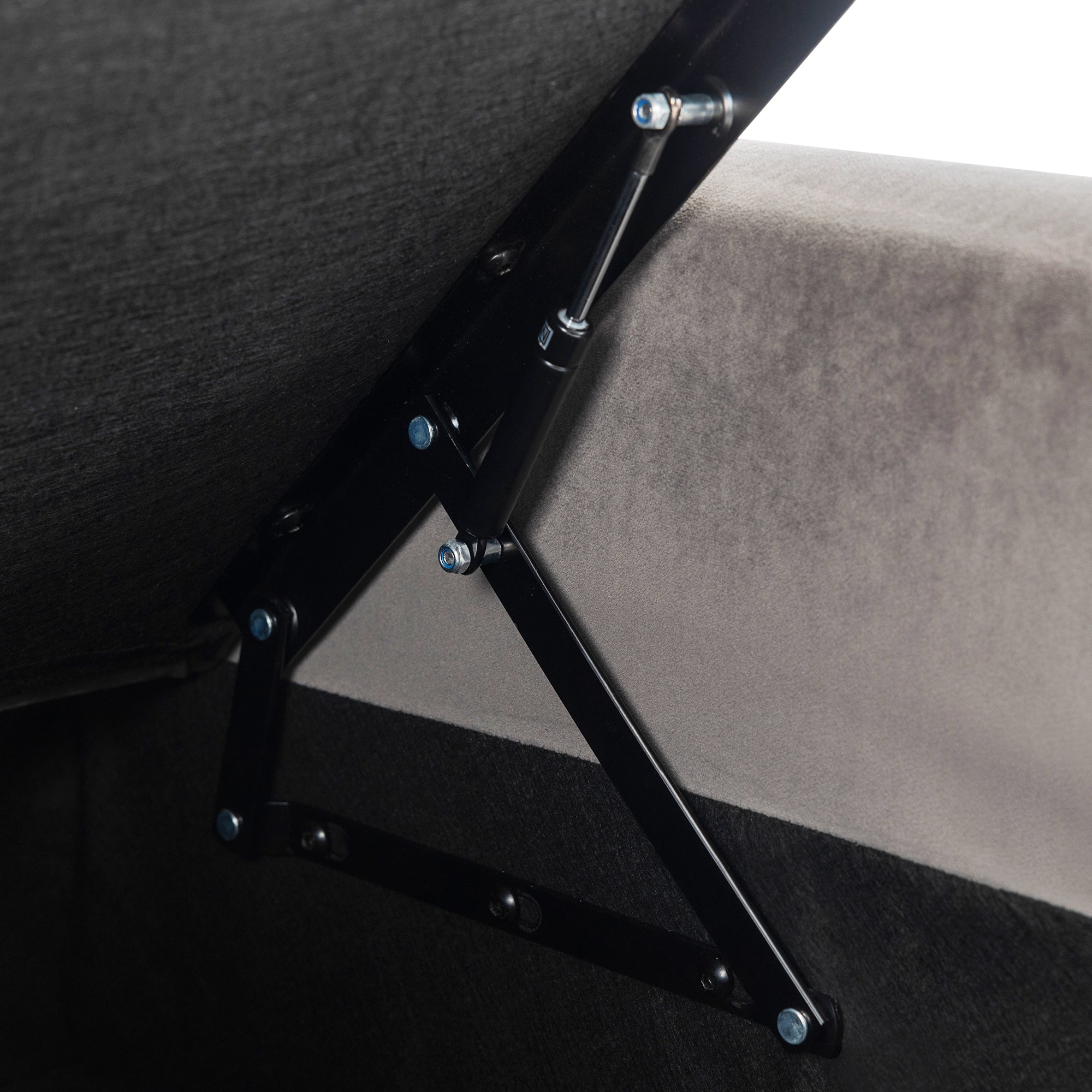 Logidon fluwelen stoel met opbergruimte Grijze moderne fauteuil