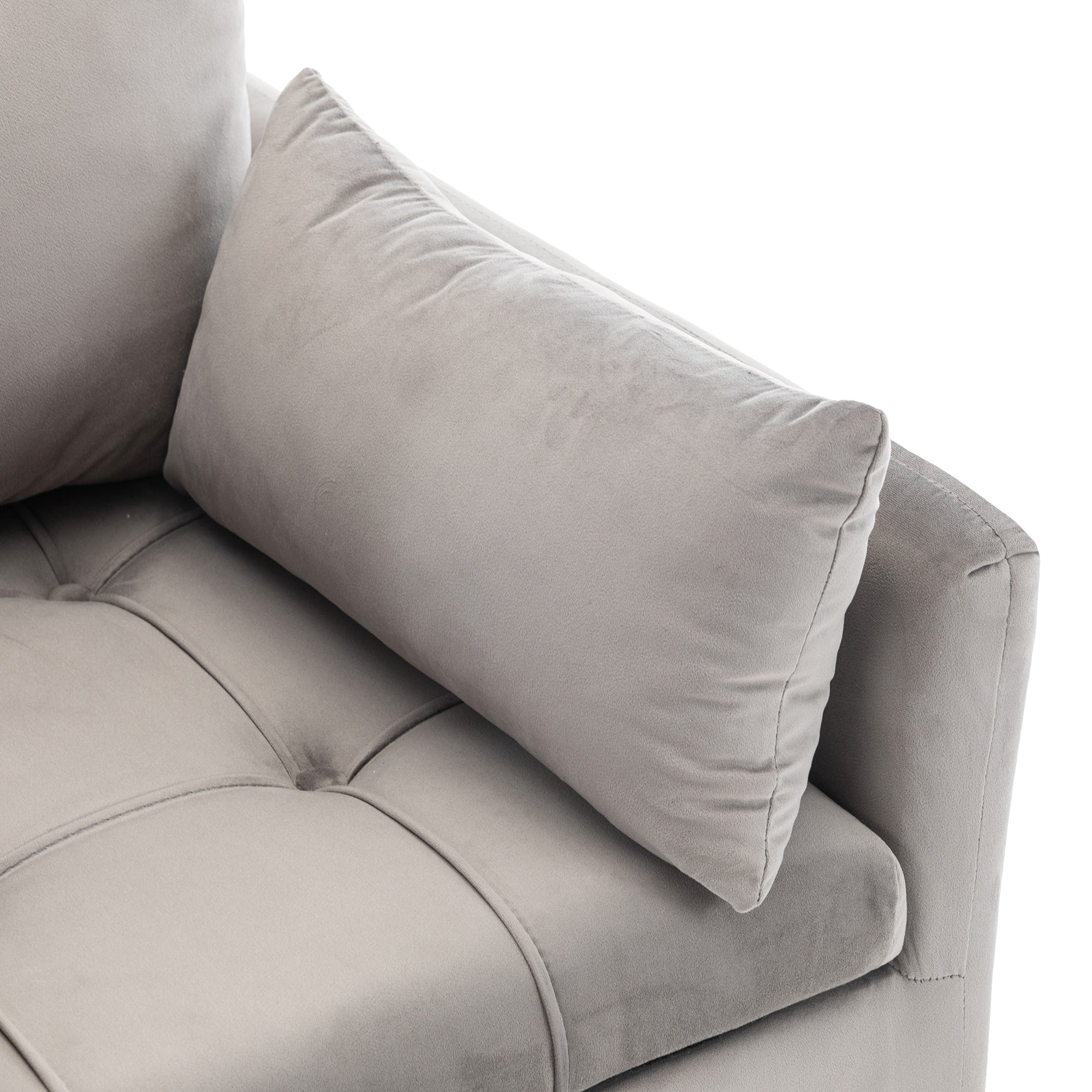 Logidon fluwelen stoel met opbergruimte Grijze moderne fauteuil