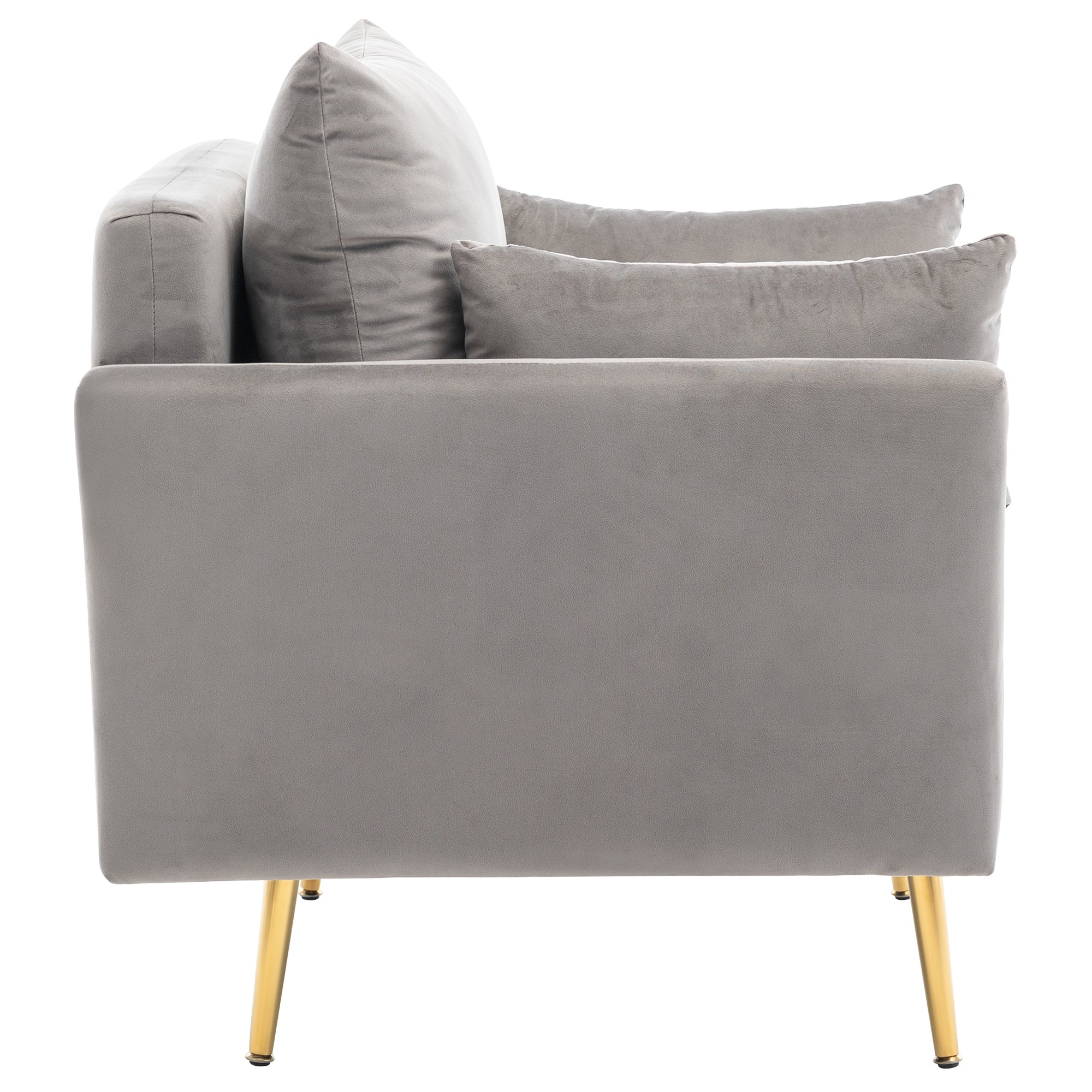 Logidon fluwelen stoel met opbergruimte Grijze moderne fauteuil