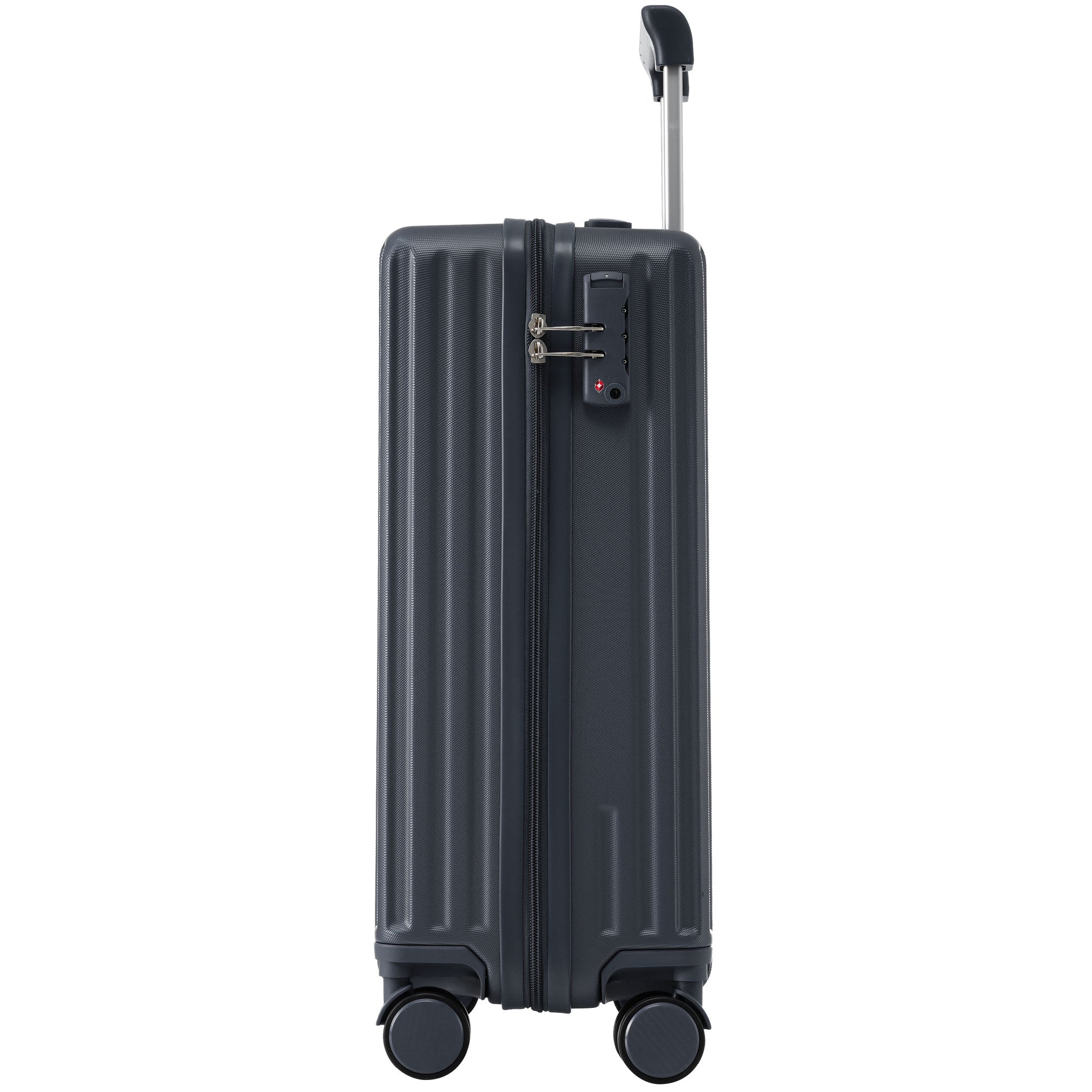 Logidon hard-shell suitcase gray 55x36x21 cm TSA 4 wheels