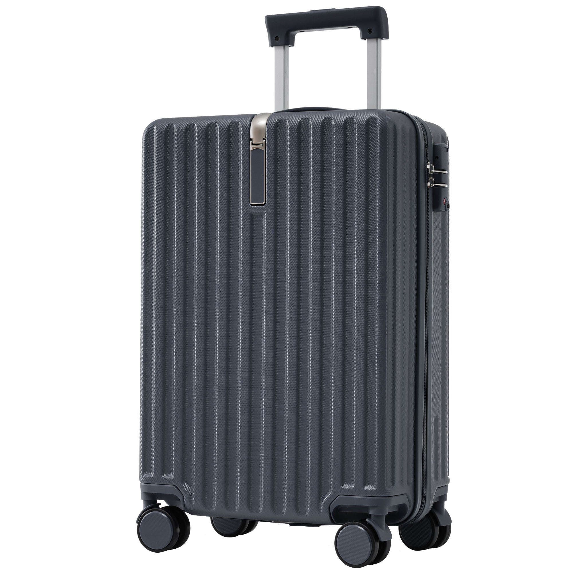 Logidon hard-shell suitcase gray 55x36x21 cm TSA 4 wheels